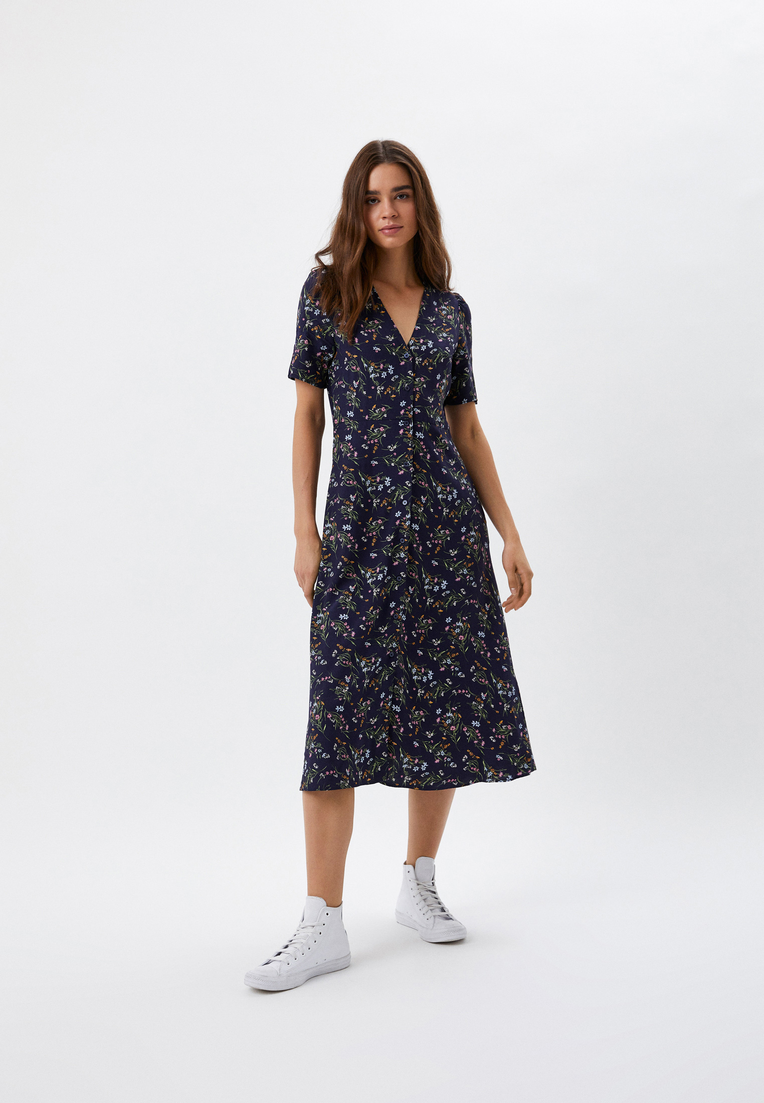 Платье UNIQLO из вискозы, цвет: синий, RTLACA438601 — купить в интернет ...