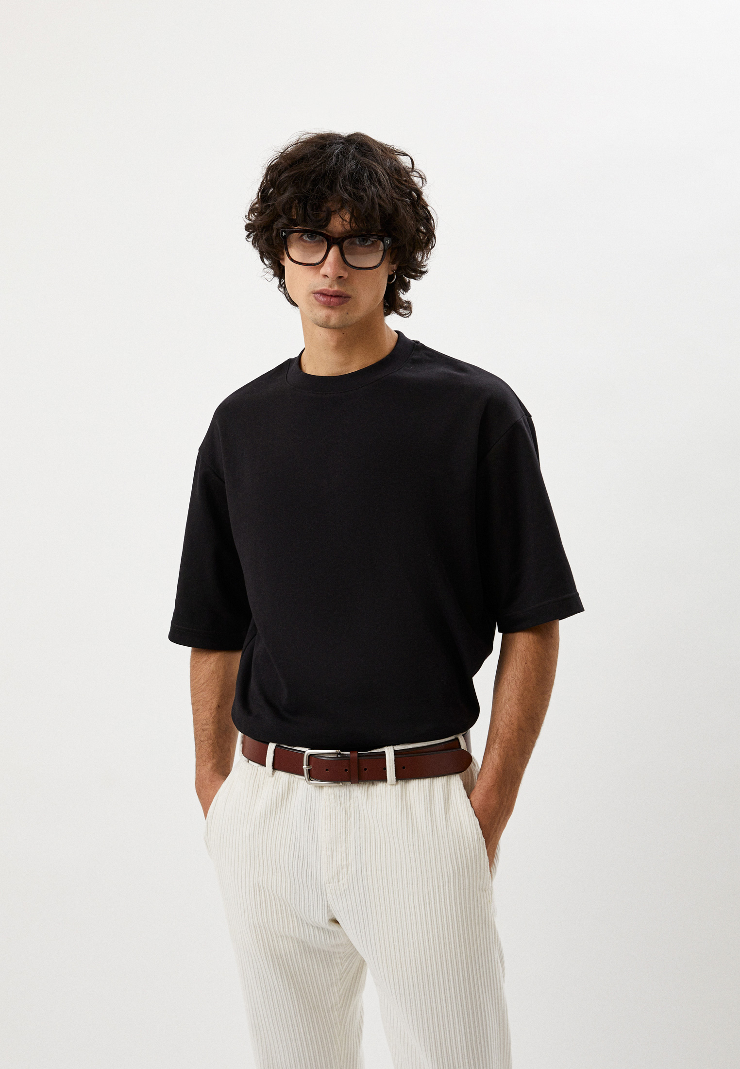 Футболка UNIQLO Uniqlo U AIRism с хлопком, цвет: черный, RTLACA439601 ...