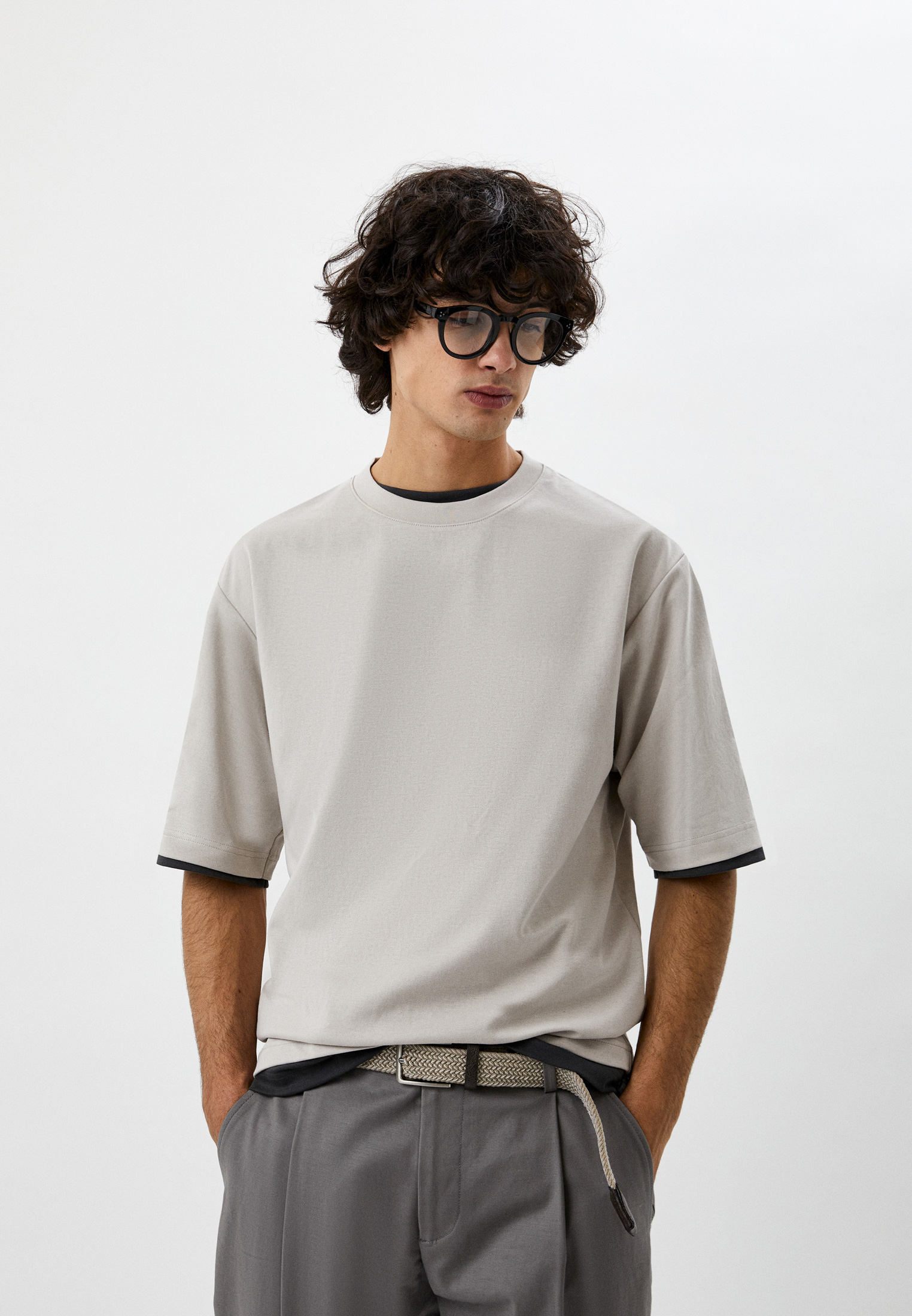 Футболка UNIQLO Uniqlo U AIRism с хлопком, цвет: серый, RTLACA439701 ...