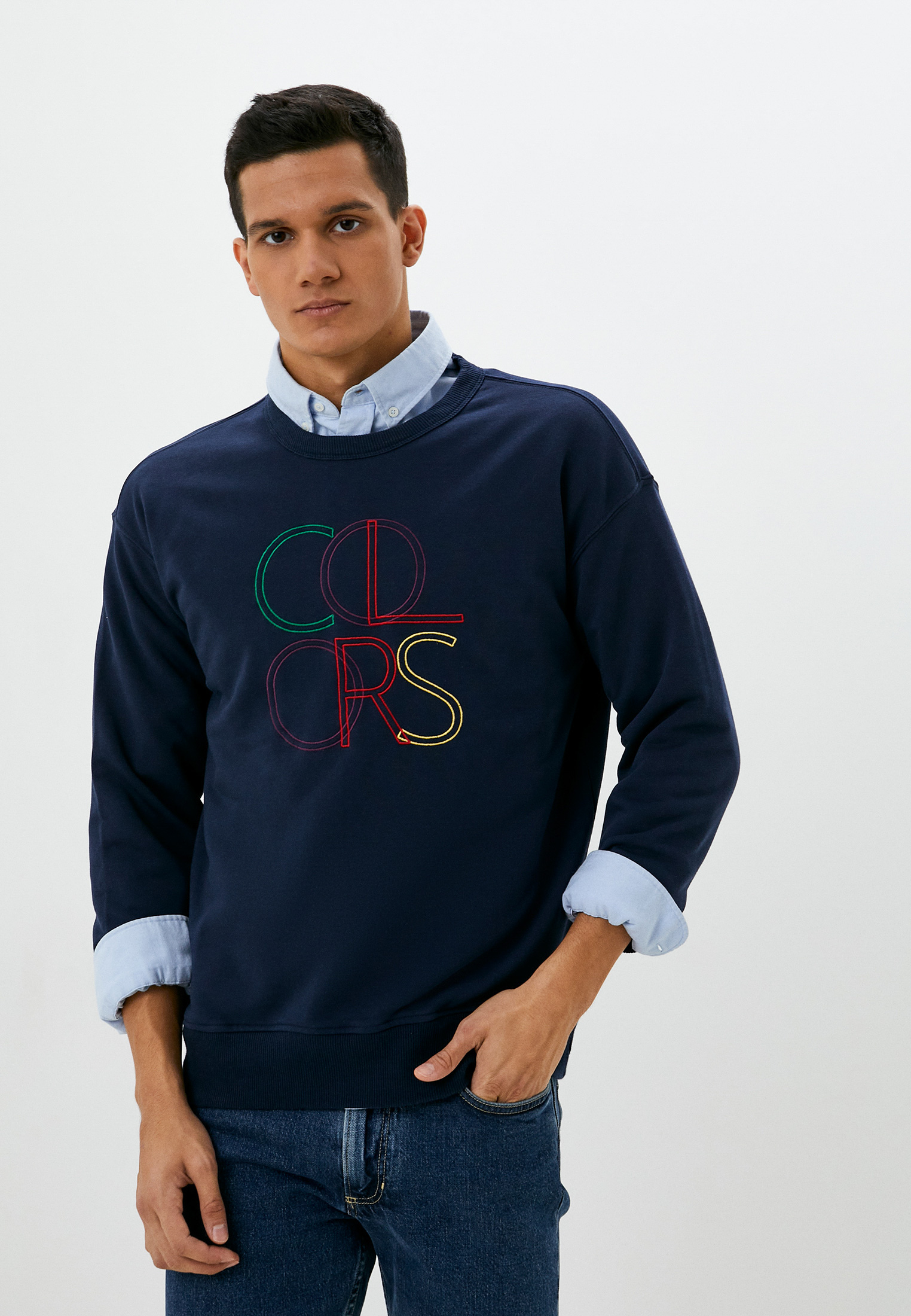 Свитшот United Colors of Benetton, цвет: синий, RTLACA849501 — купить в ...