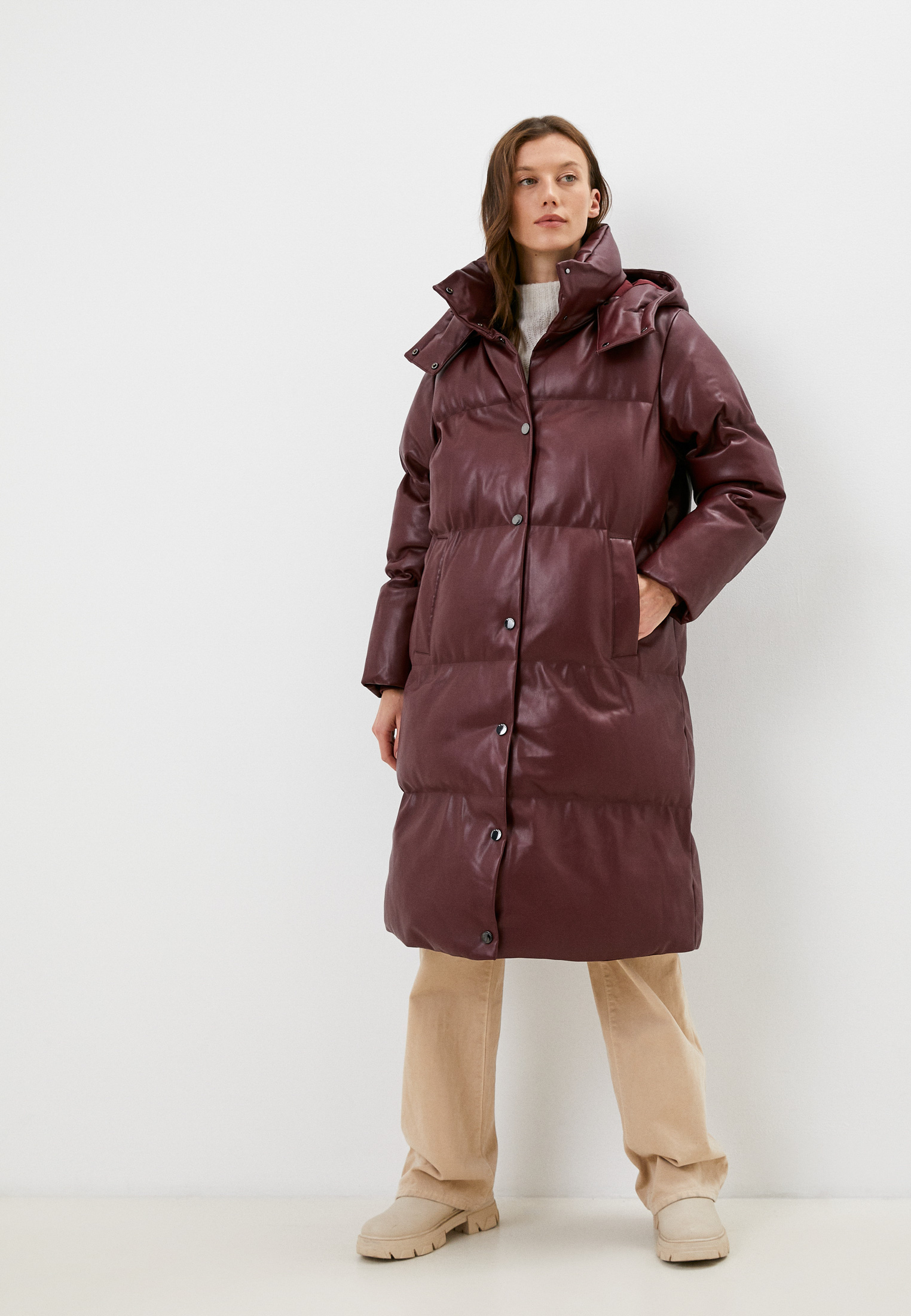 Куртка кожаная утепленная Guess, цвет: бордовый, RTLACB115601 — купить ...