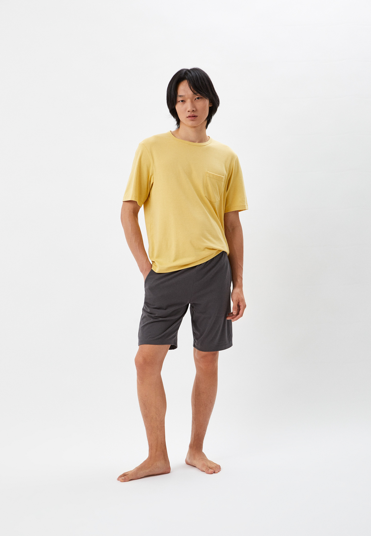 Костюм домашний UNIQLO AIRism с хлопком, цвет: желтый, RTLACB139601 ...