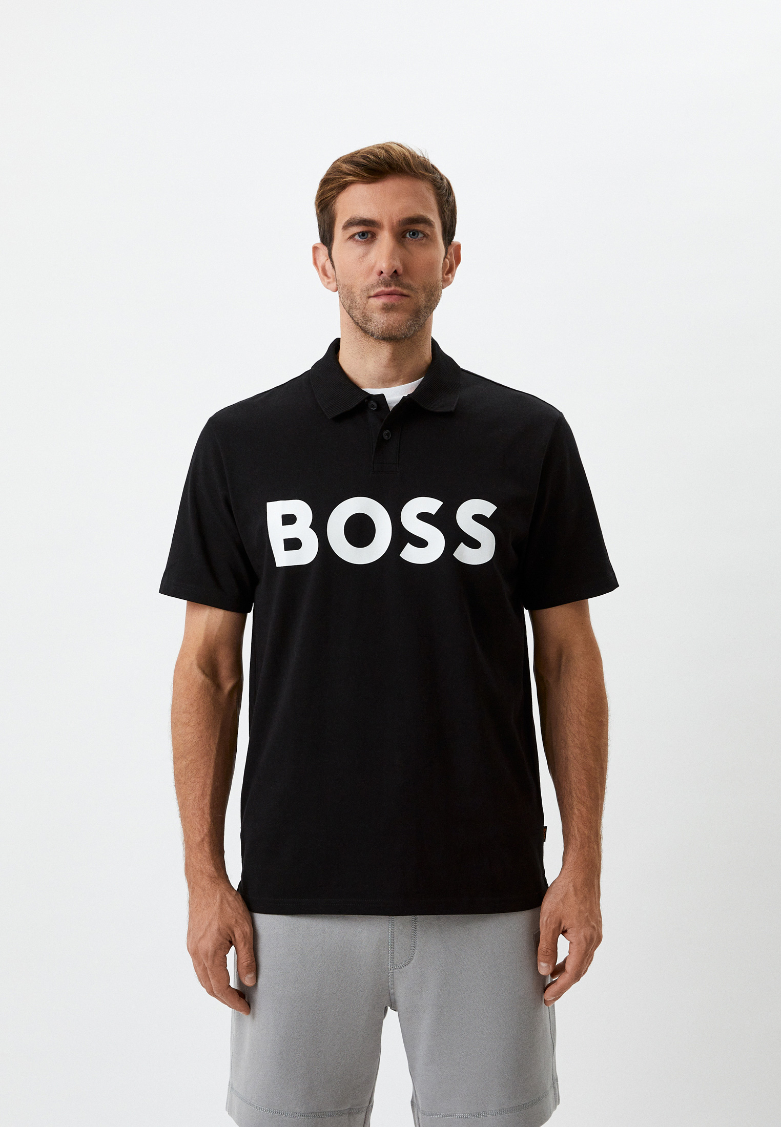 Поло Boss, цвет: черный, RTLACB157001 — купить в интернет-магазине Lamoda