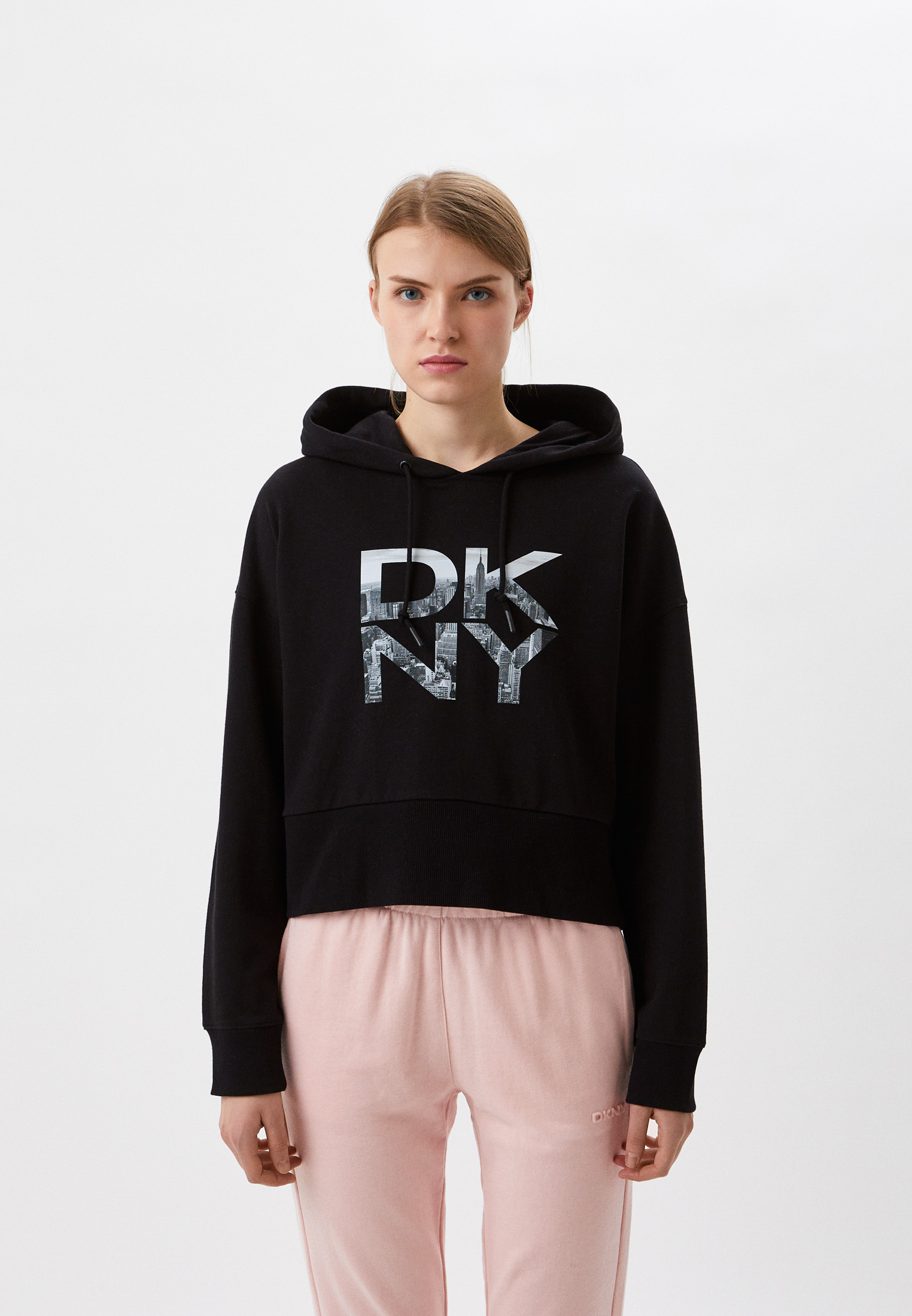 Худи DKNY, цвет: черный, RTLACB571701 — купить в интернет-магазине Lamoda