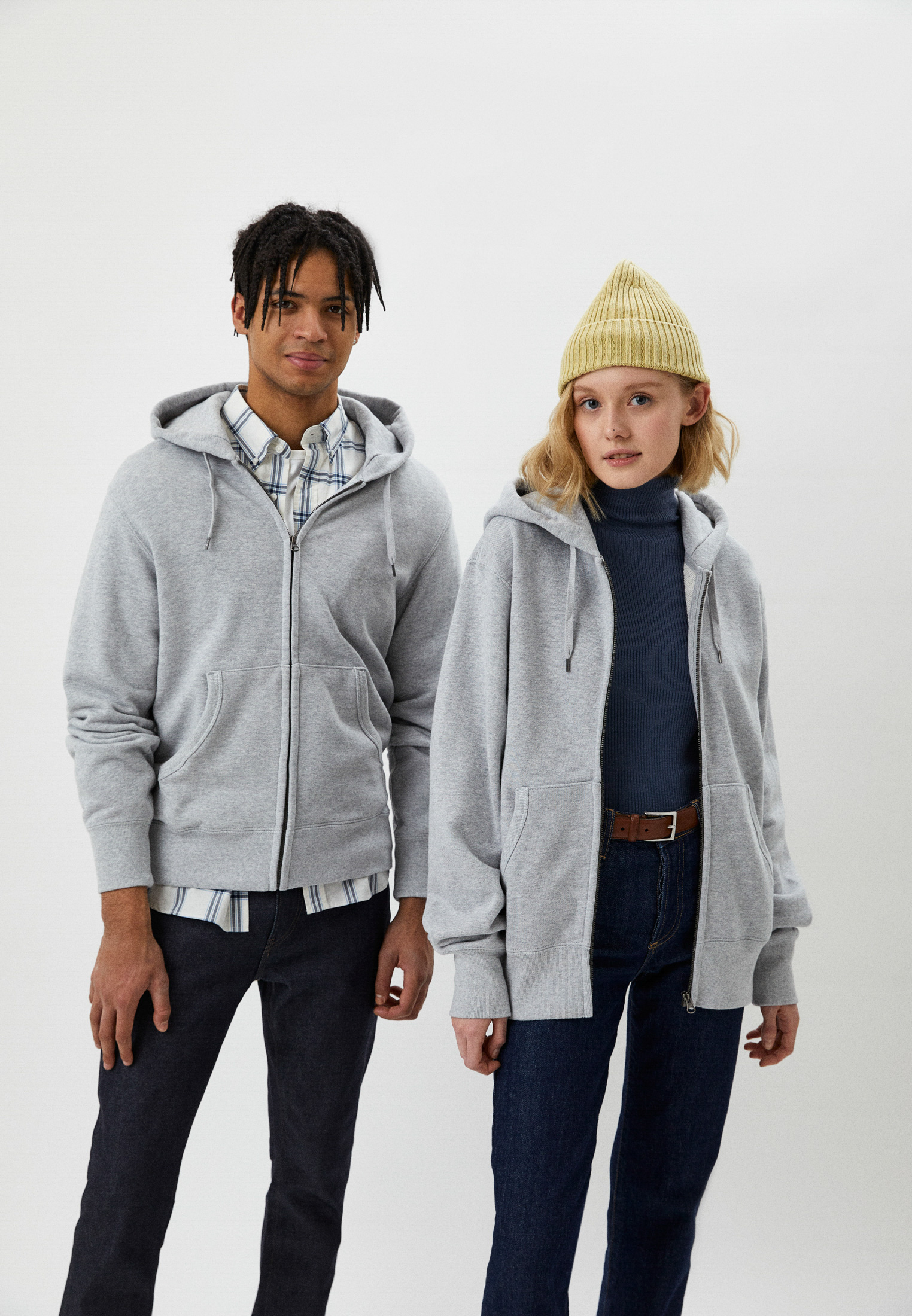 Толстовка UNIQLO на молнии, цвет: серый, RTLACB635801 — купить в ...