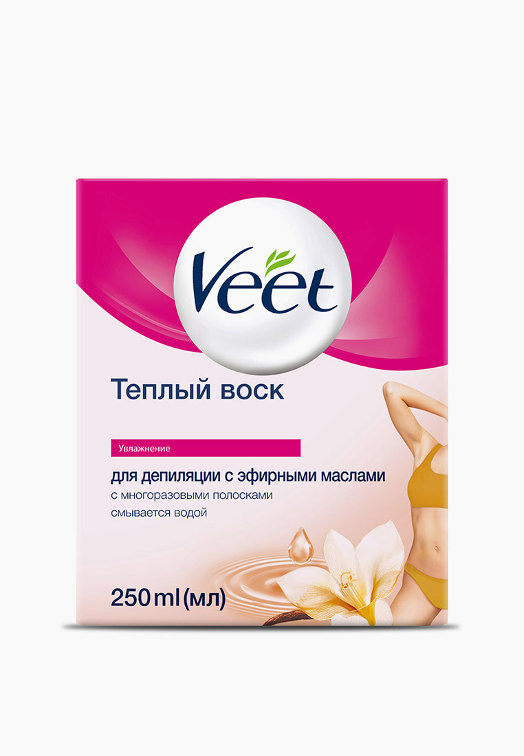 Воск для депиляции Veet теплый, с многоразовыми полосками, цвет ...