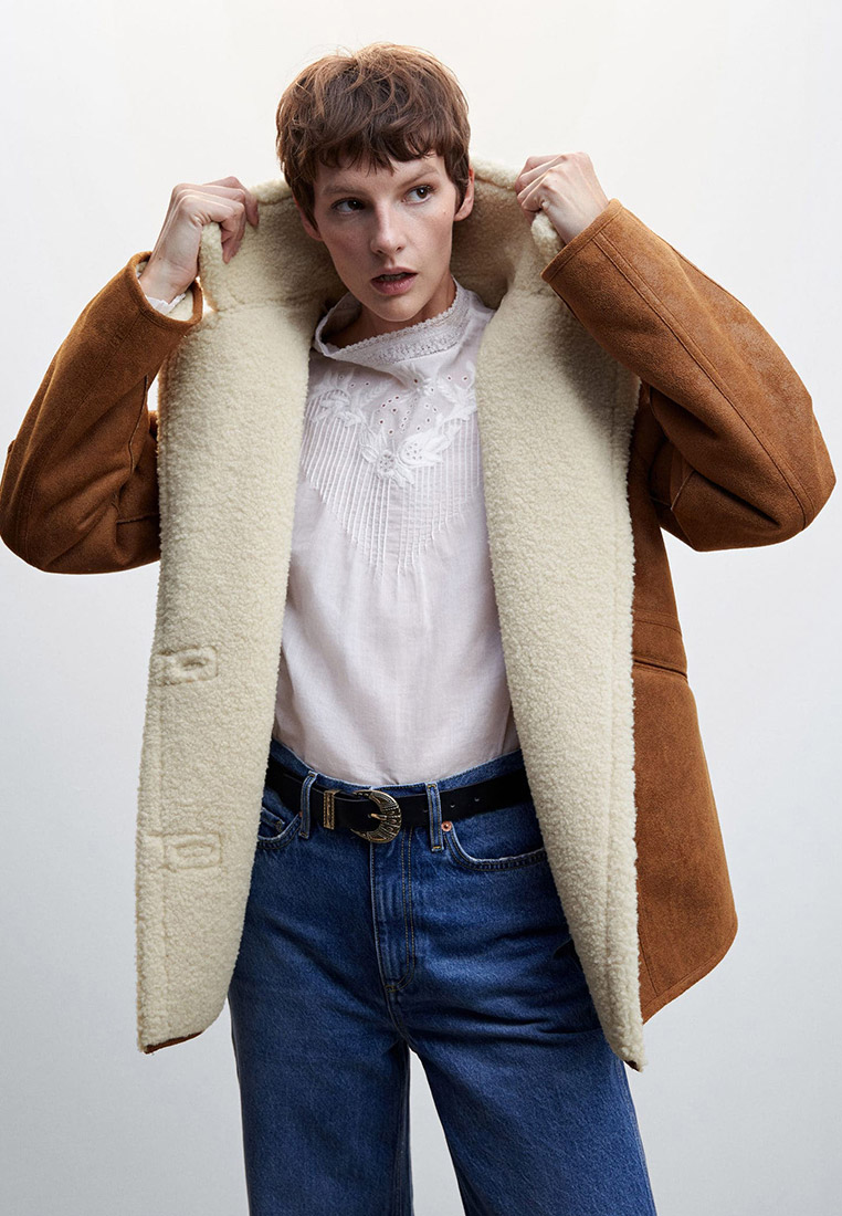 Дубленка Mango RODEO, цвет: коричневый, RTLACD893301 — купить в ...