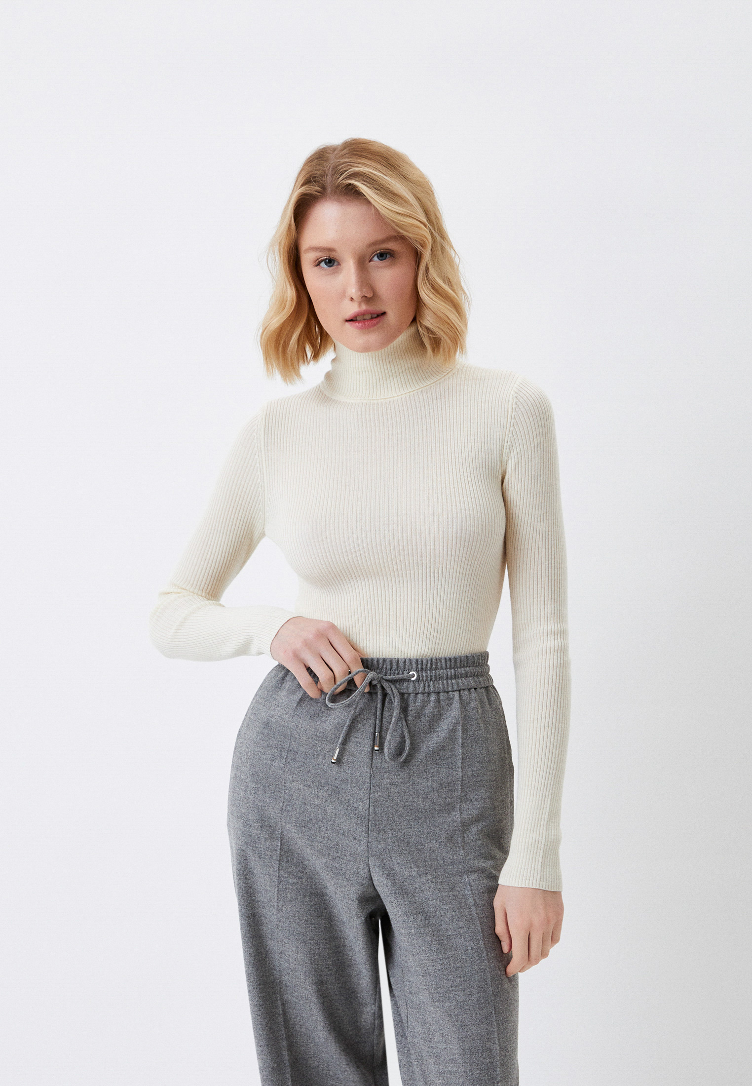 Водолазка UNIQLO из экстратонкой мериносовой шерсти, цвет: бежевый ...