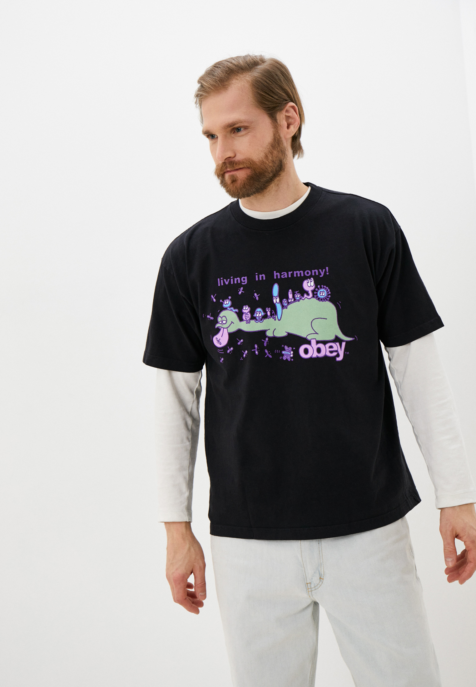 Футболка Obey, цвет: черный, RTLACE206001 — купить в интернет-магазине ...