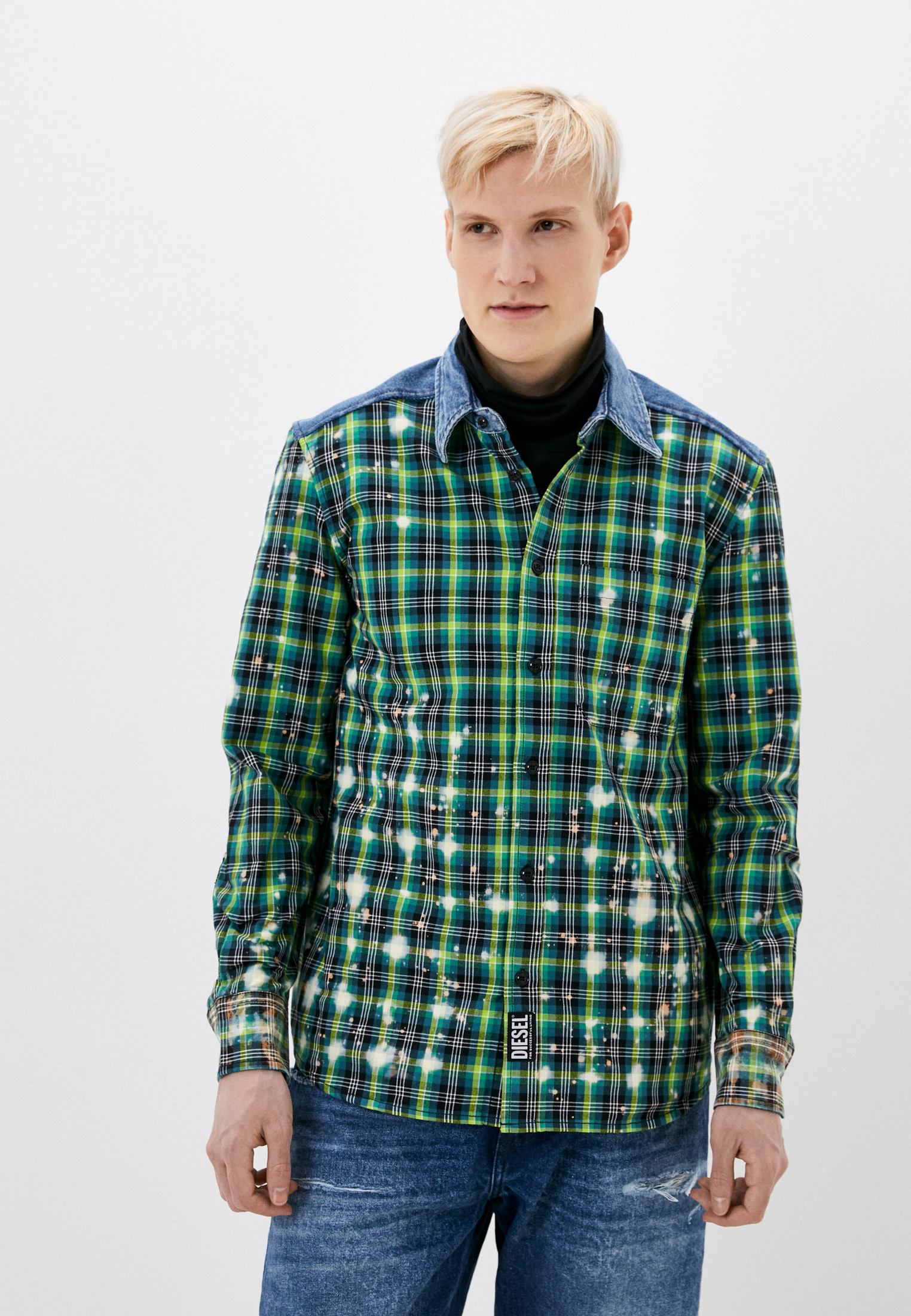 Рубашка Diesel, цвет: зеленый, RTLACE817601 — купить в интернет ...