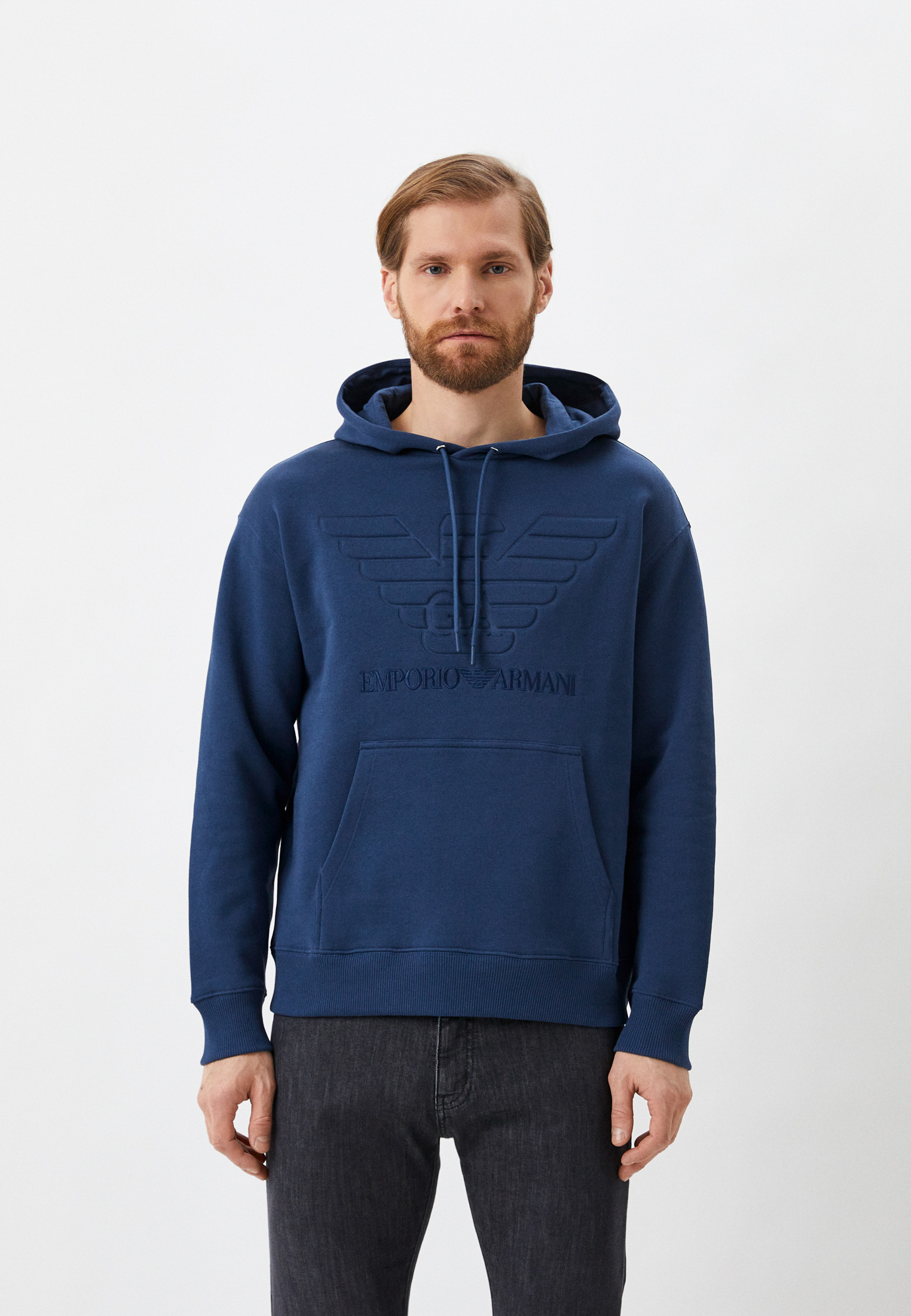Худи Emporio Armani, цвет: синий, RTLACE992701 — купить в интернет ...