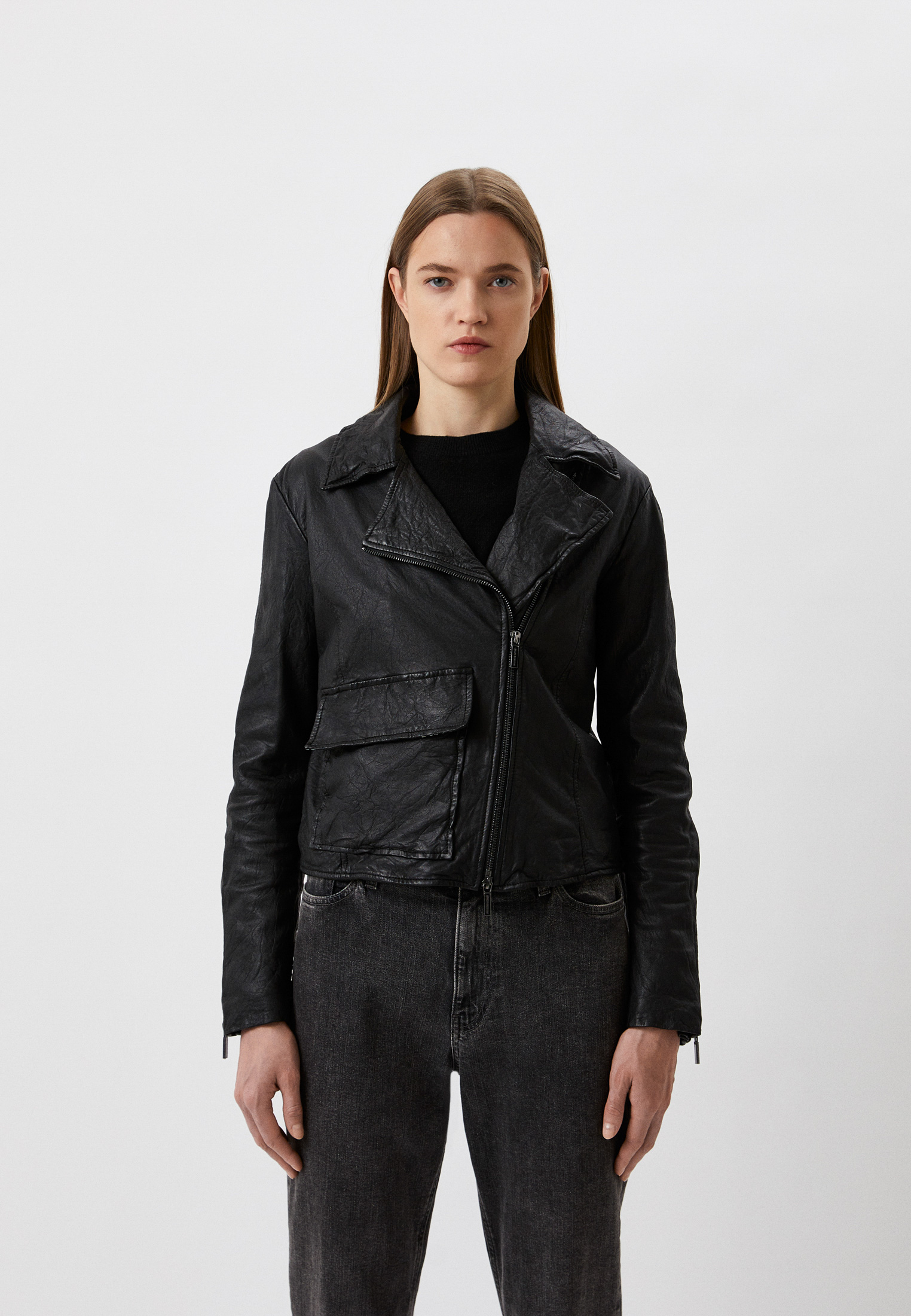 Куртка кожаная Armani Exchange, цвет: черный, RTLACF362301 — купить в ...