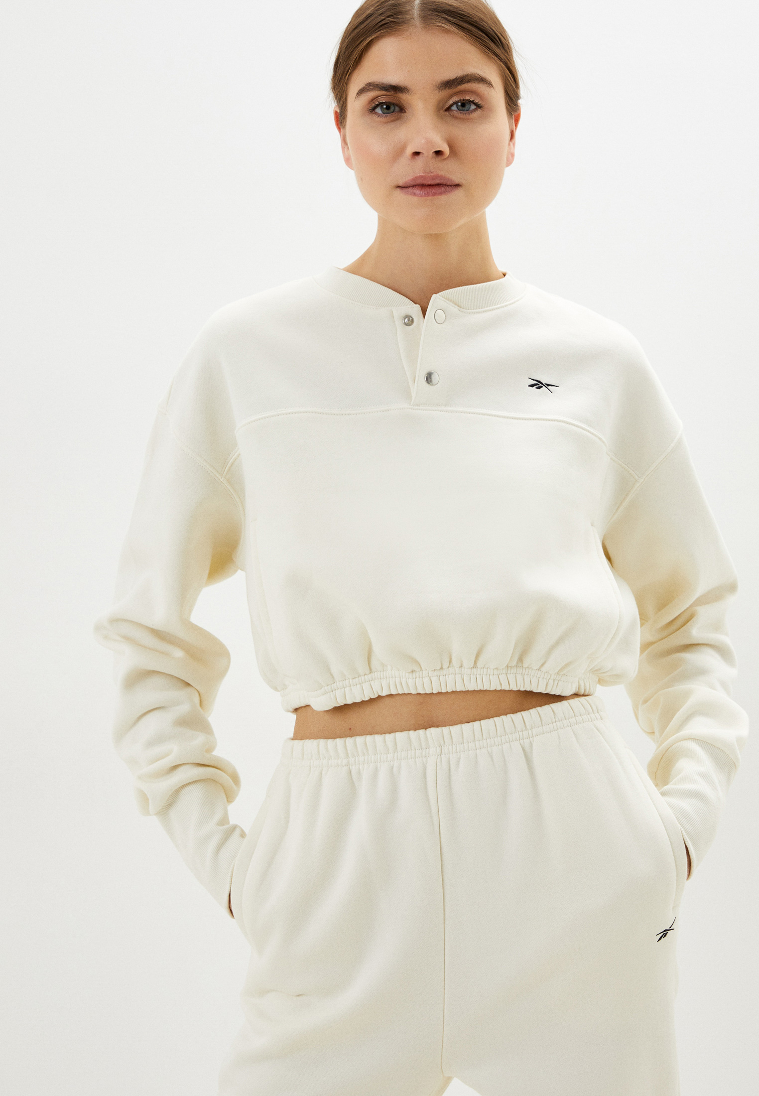 Олимпийка Reebok CL WDE VINTAGE CREW, цвет: бежевый, RTLACG289901 ...