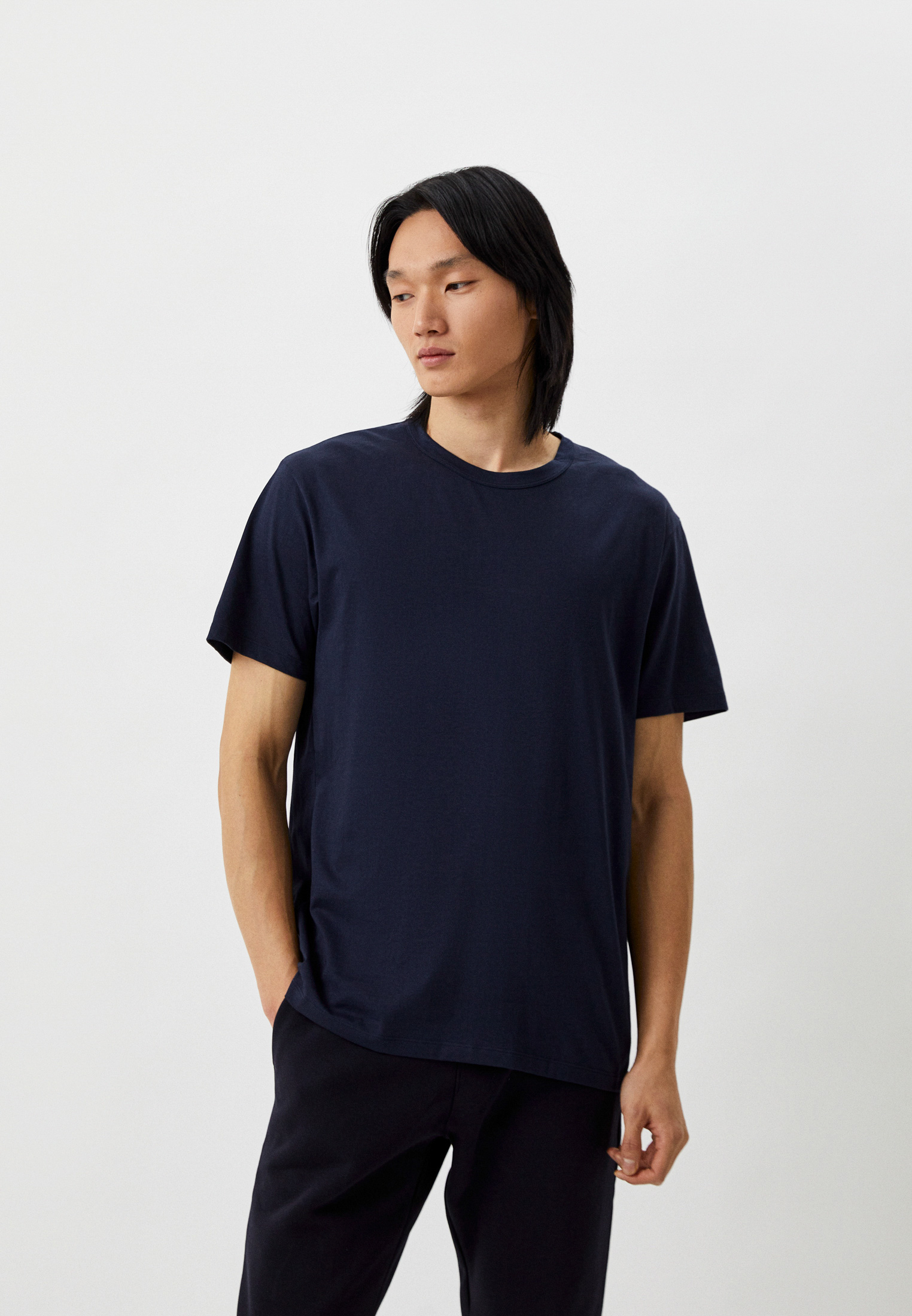 Футболка UNIQLO AIRism c хлопком, цвет: синий, RTLACG417801 — купить в ...
