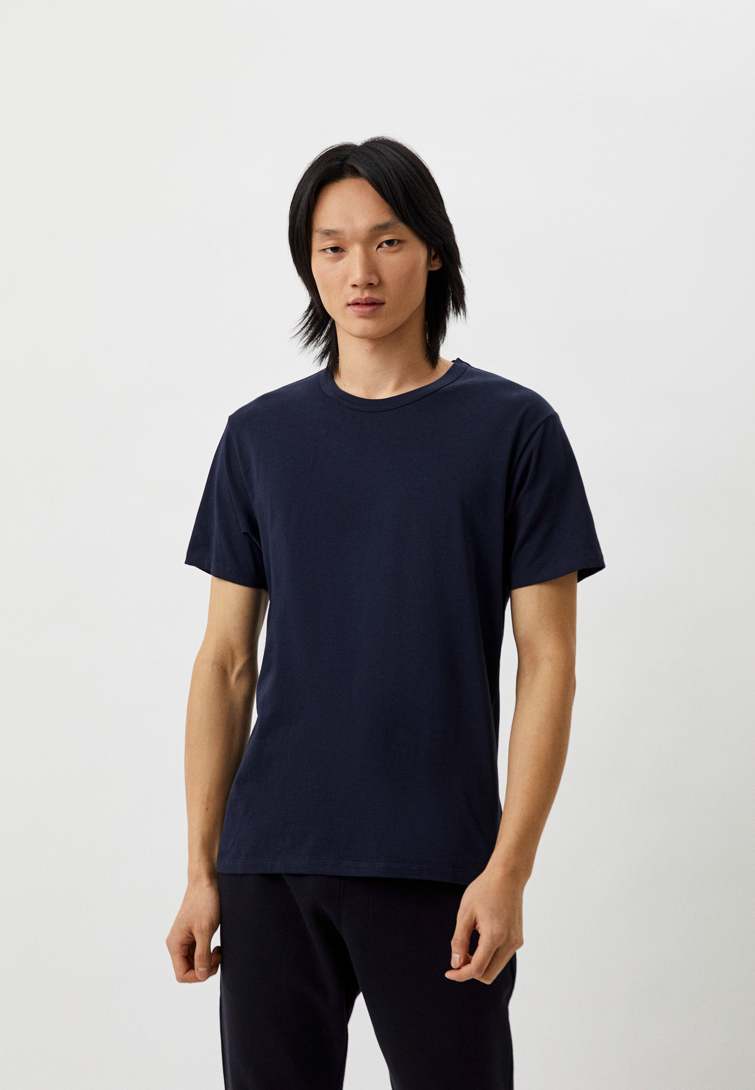 Футболка UNIQLO AIRism c хлопком, цвет: синий, RTLACG451001 — купить в ...