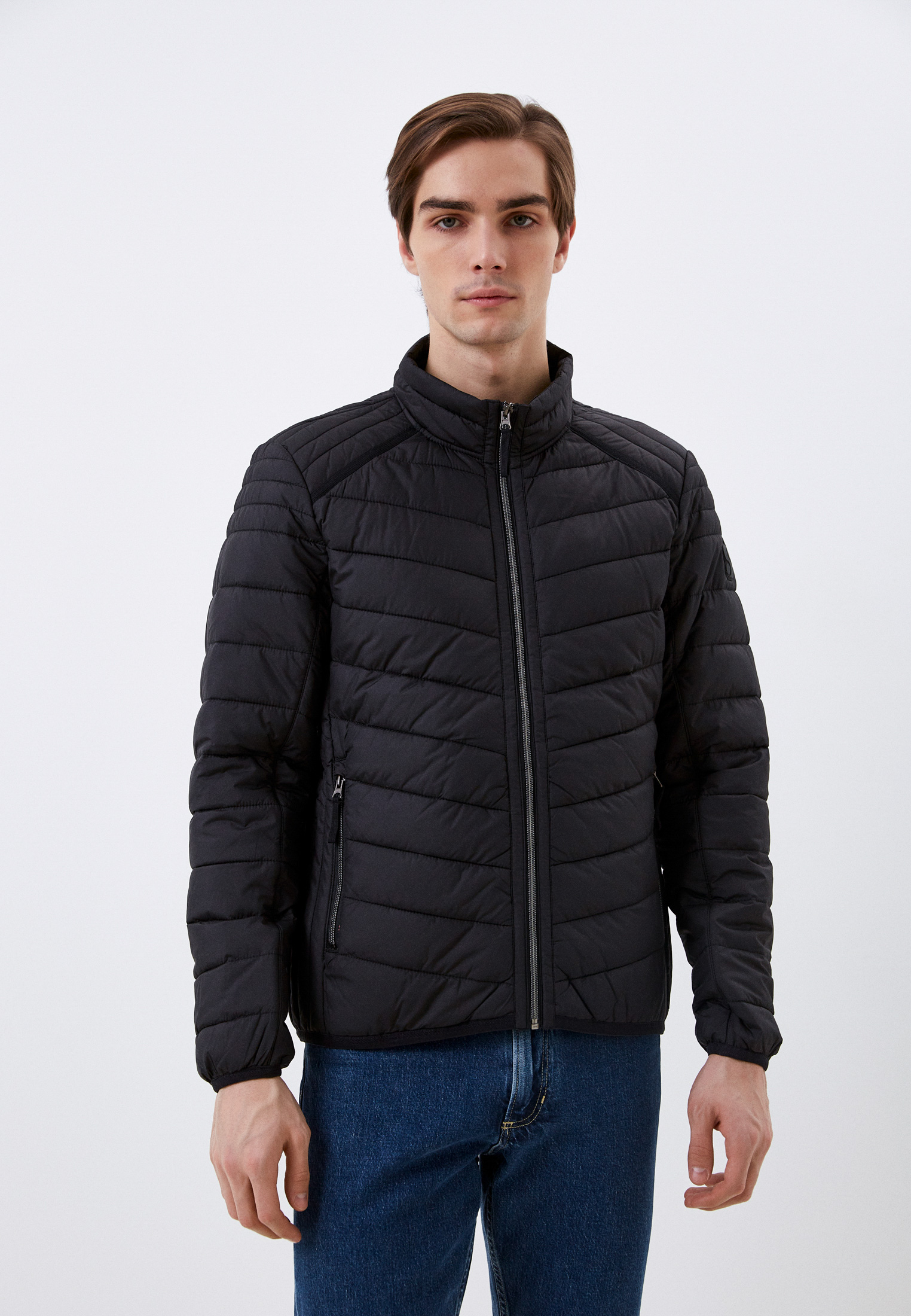 Guess men's quilted hot sale jacket with fleece collar