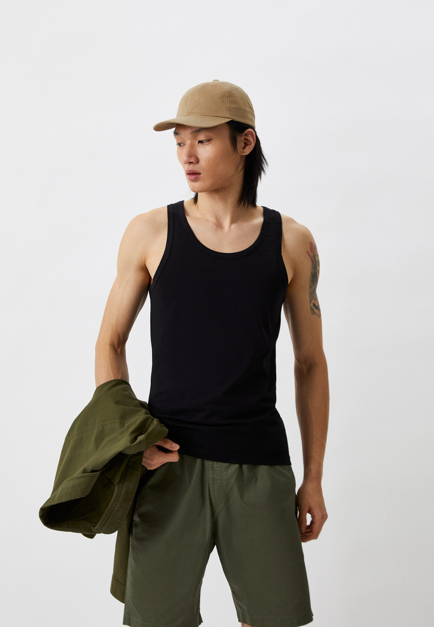 Майка UNIQLO AIRism с хлопком, цвет: черный, RTLACG803201 — купить в ...