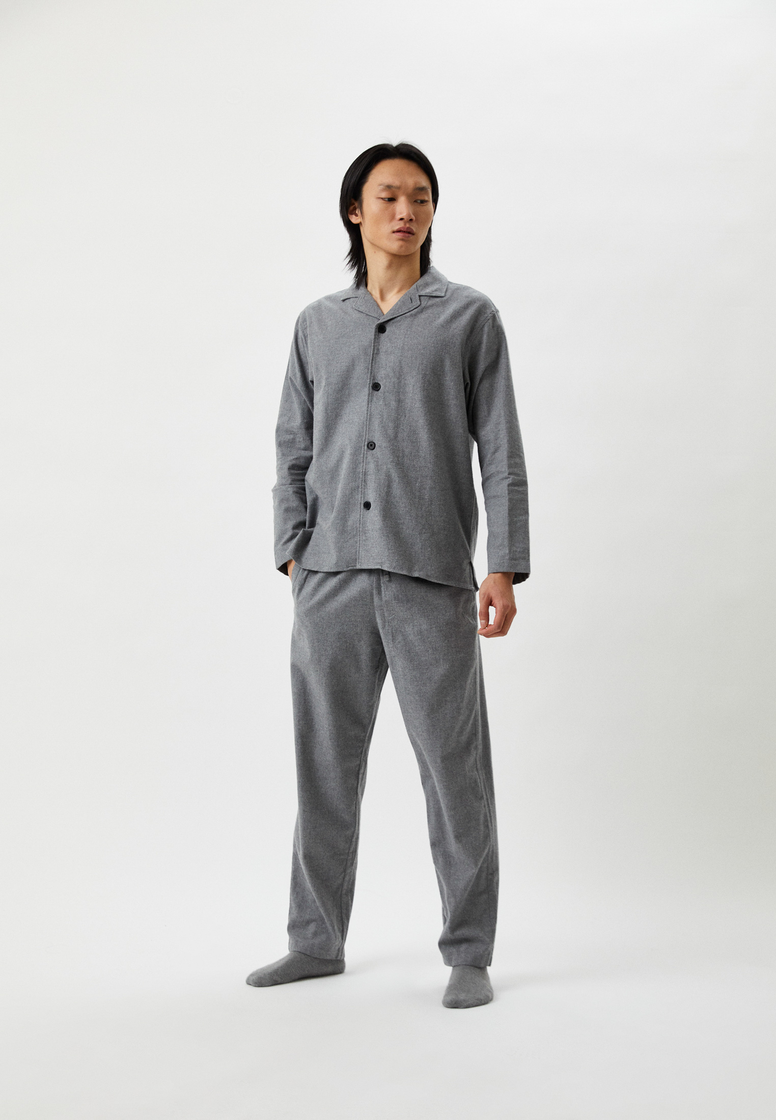 Пижама UNIQLO из фланели, цвет: серый, RTLACG829901 — купить в интернет ...
