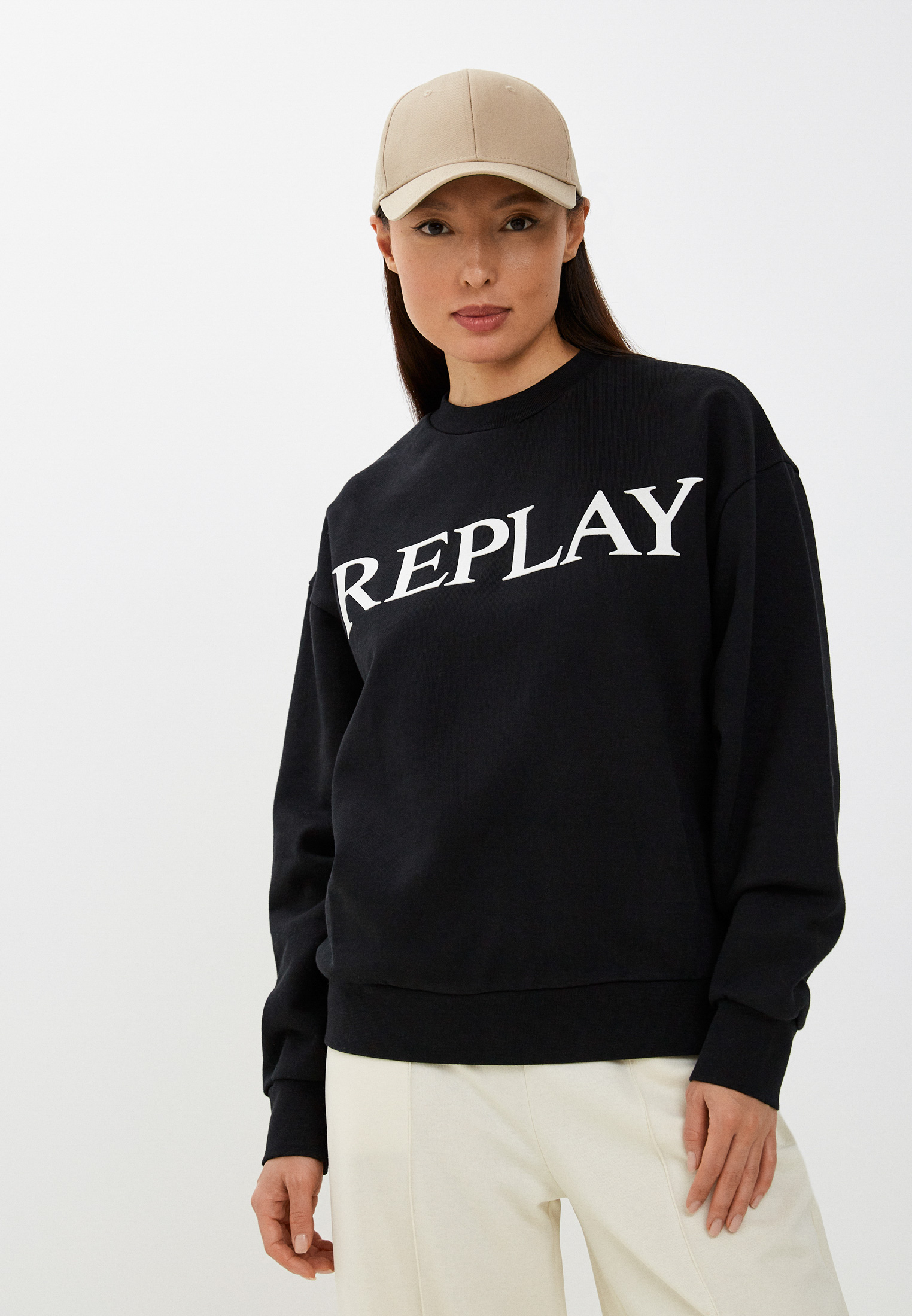 Свитшот Replay, цвет: черный, RTLACG955901 — купить в интернет-магазине ...