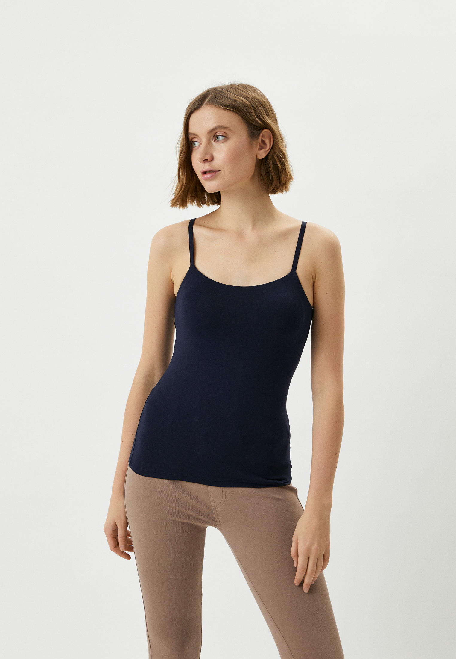 Майка UNIQLO с бра AIRism, цвет: синий, RTLACH209501 — купить в ...