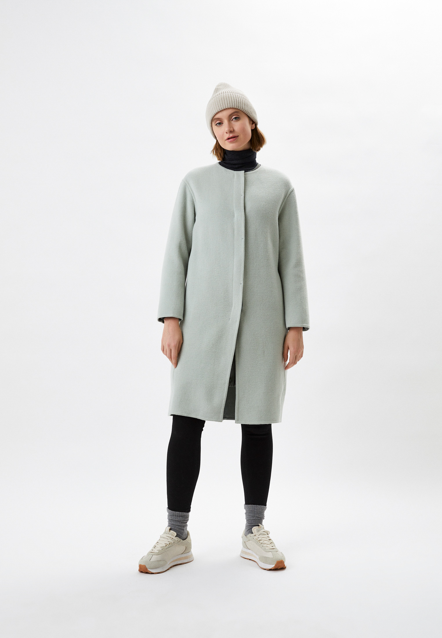 Пальто UNIQLO без воротника, цвет: зеленый, RTLACH570601 — купить в ...