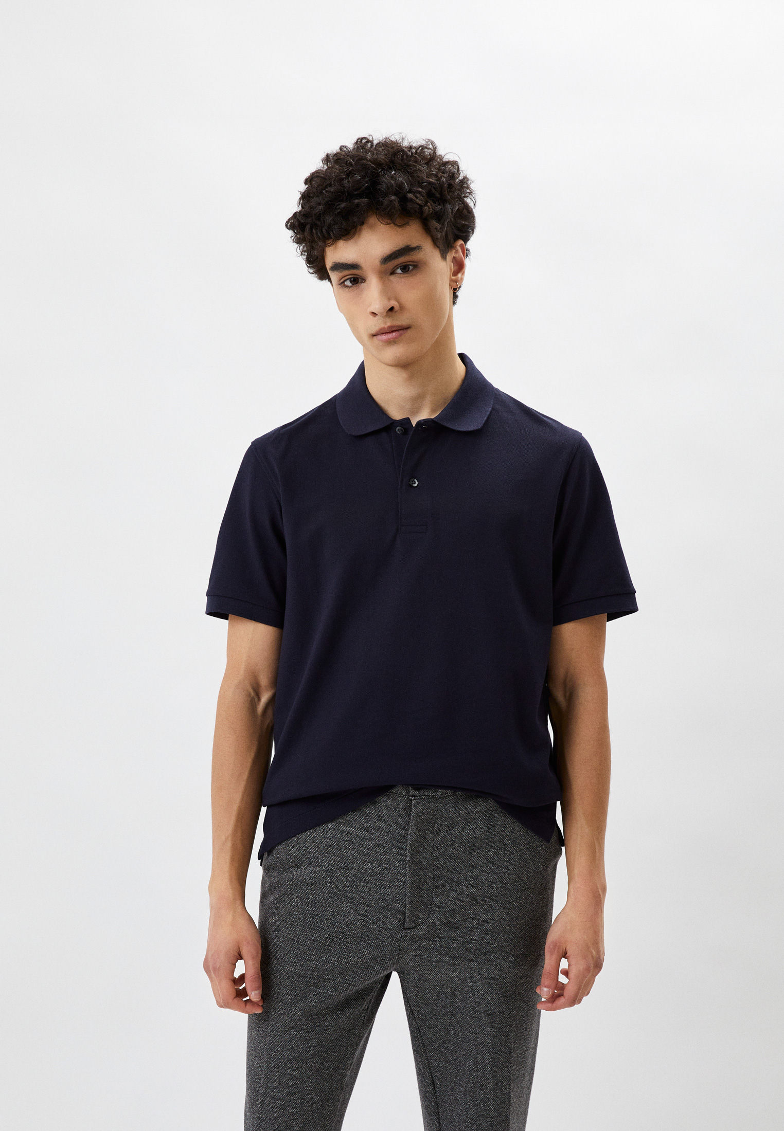 Поло UNIQLO из ткани пике DRY, цвет: синий, RTLACH727001 — купить в ...