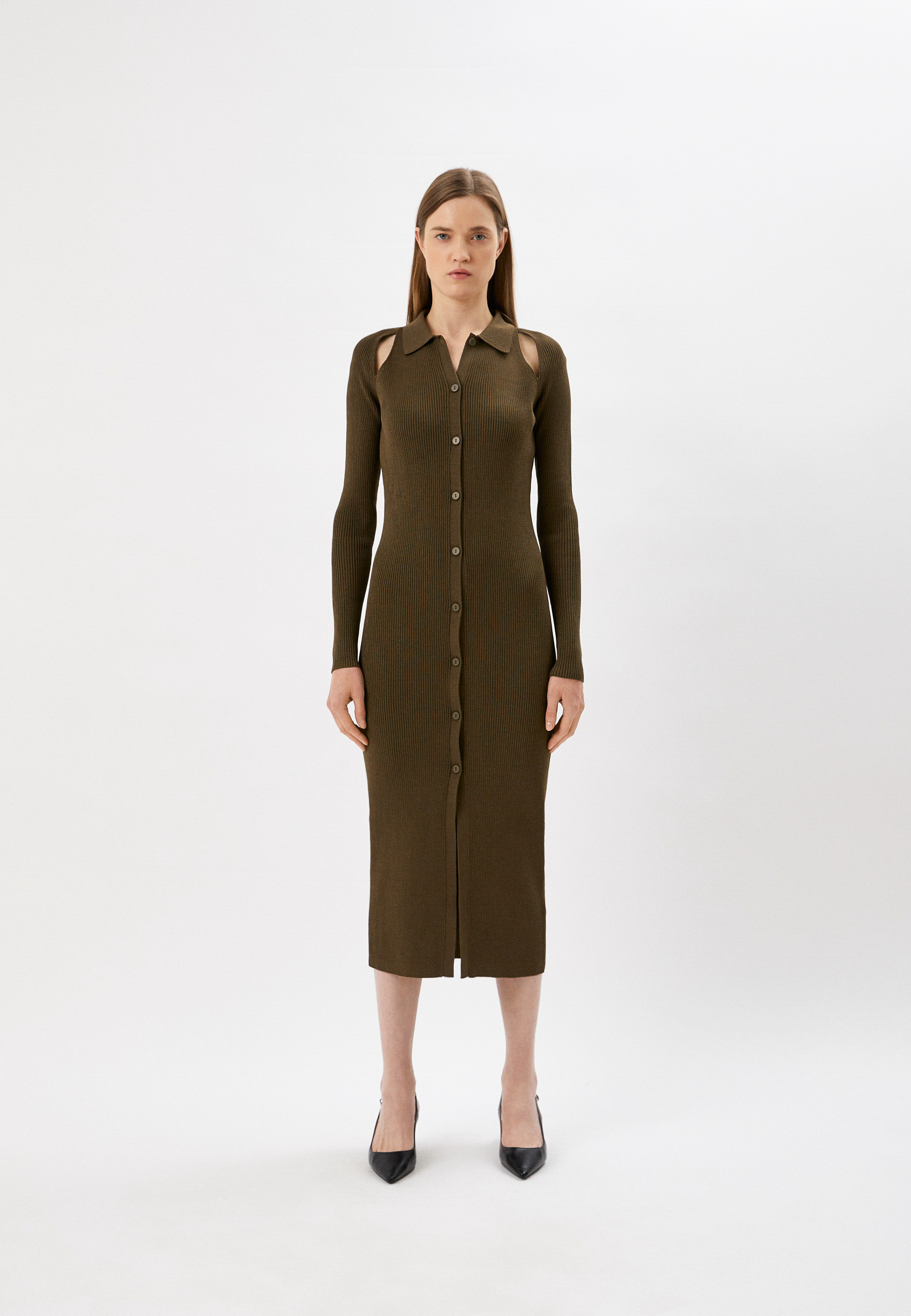 Платье Calvin Klein, цвет: хаки, RTLACH818901 — купить в интернет ...