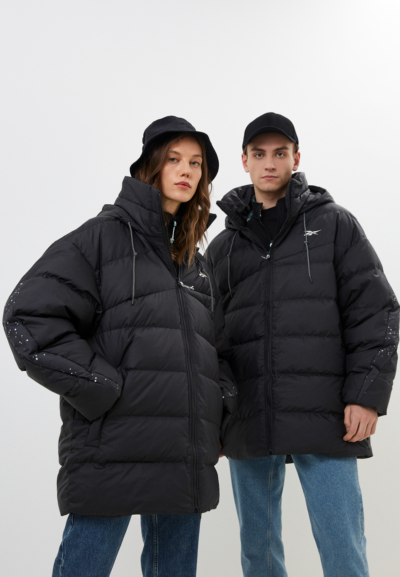 Пуховик Reebok VECTOR LONG DOWN JACKET, цвет: черный, RTLACI087001 ...