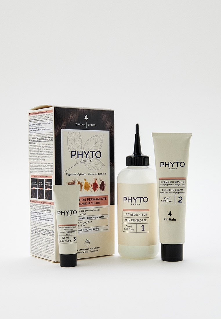 Краска для волос Phyto тон 4, Шатен , цвет: коричневый, RTLACI121301 ...