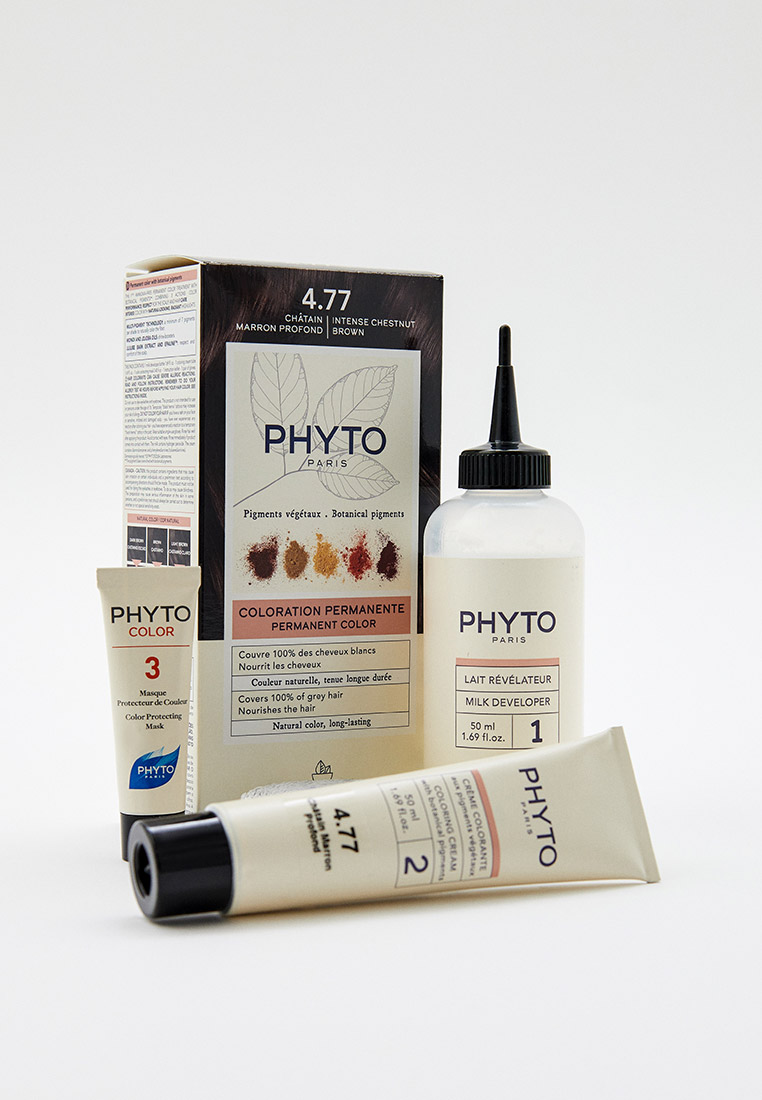 Краска для волос Phyto Перманентная, тон 4.77, Насыщенный глубокий ...