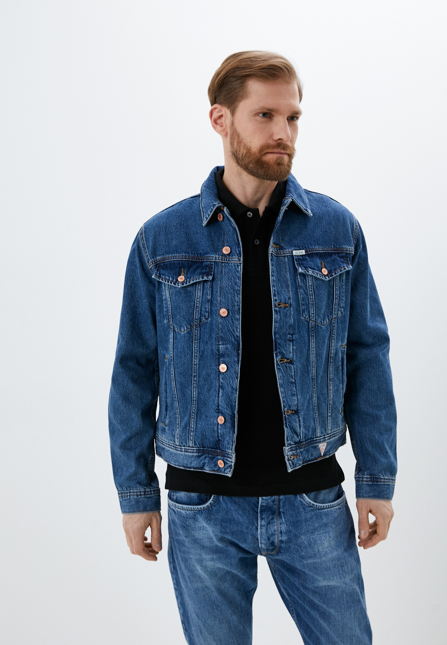 Куртка джинсовая Guess, цвет: синий, RTLACI755101 — купить в интернет ...