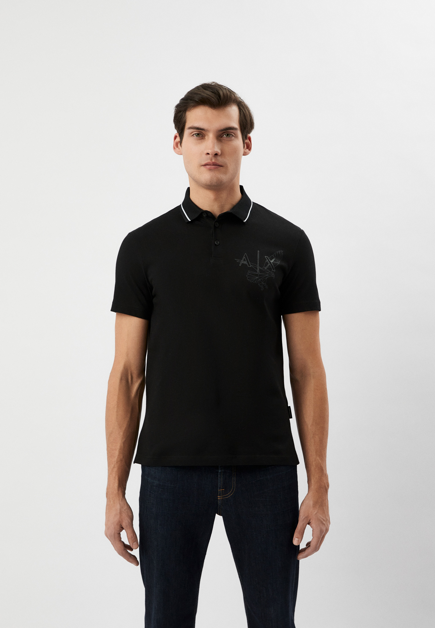Поло Armani Exchange, цвет: черный, RTLACI892701 — купить в интернет ...