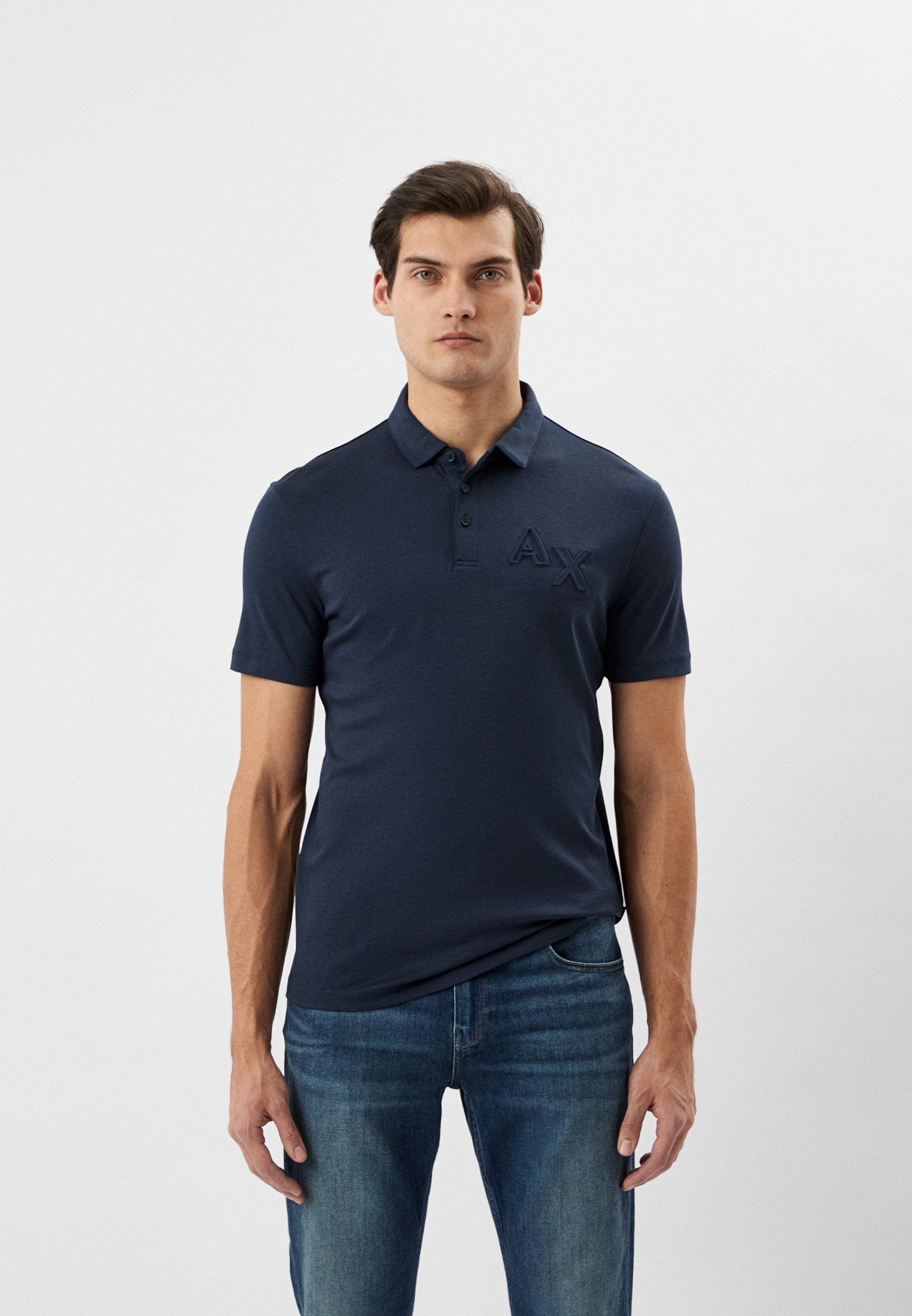 Поло Armani Exchange, цвет: синий, RTLACI893101 — купить в интернет ...