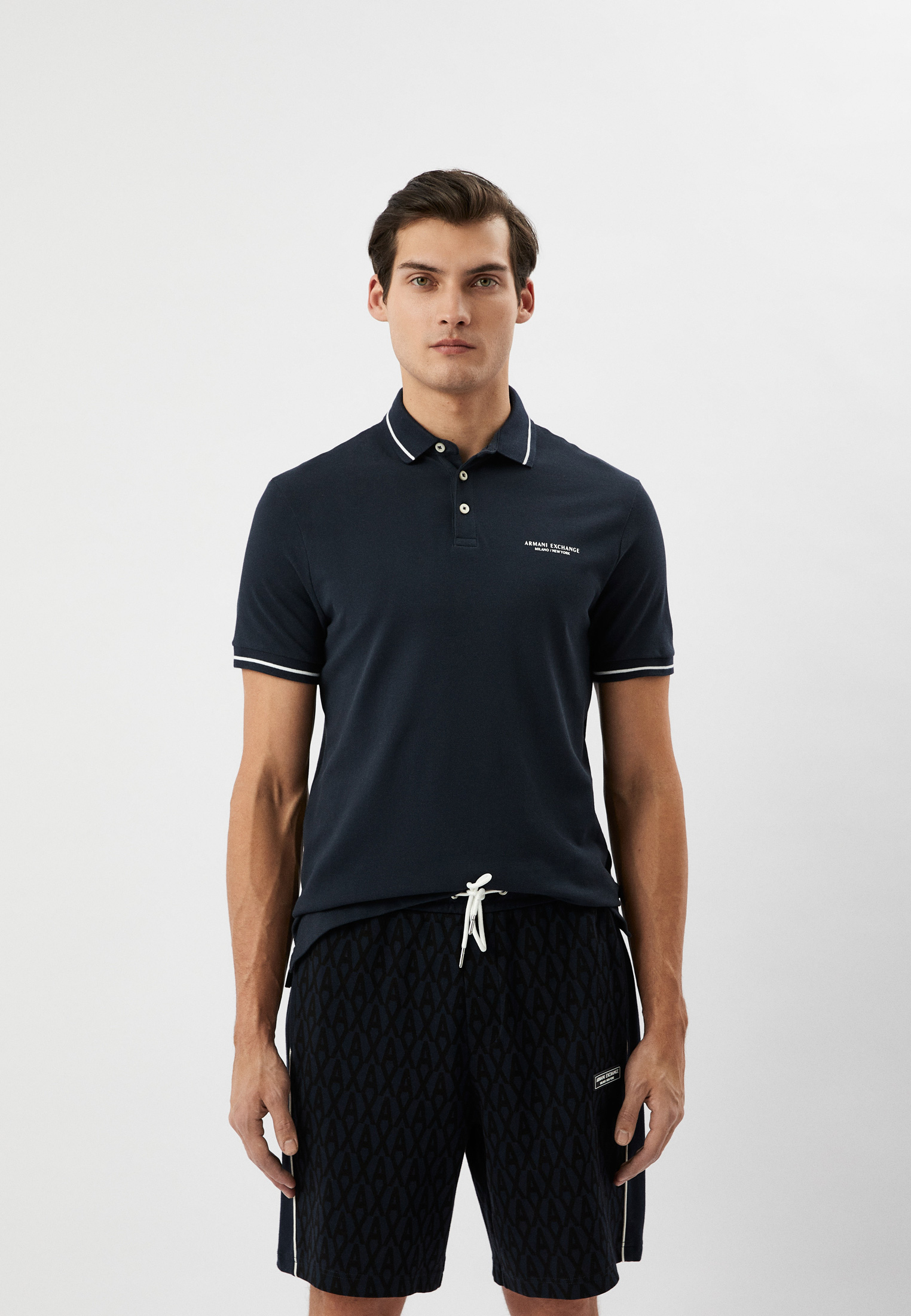 Поло Armani Exchange, цвет: синий, RTLACI898501 — купить в интернет ...