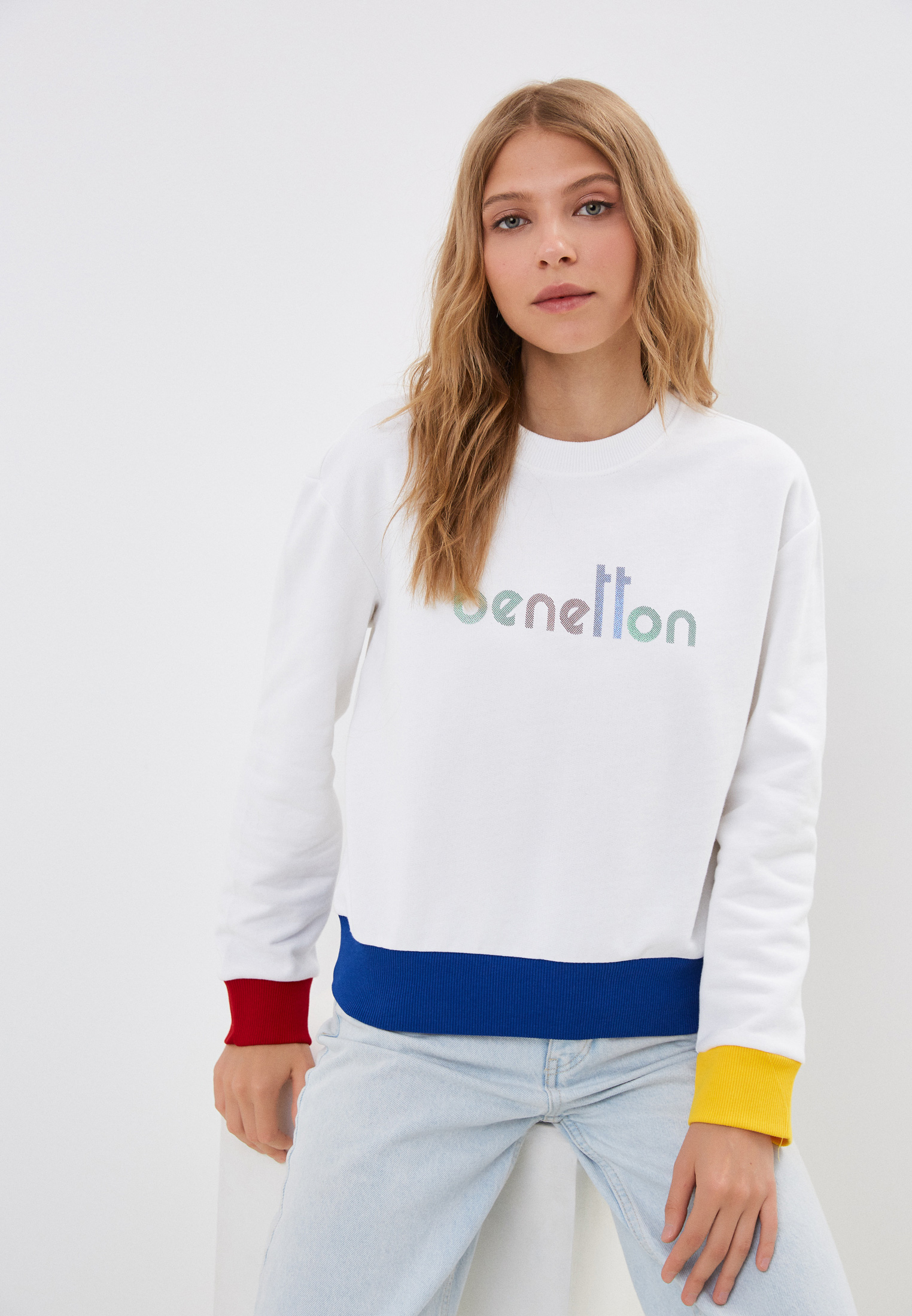 Свитшот United Colors of Benetton, цвет: белый, RTLACJ211001 — купить в ...