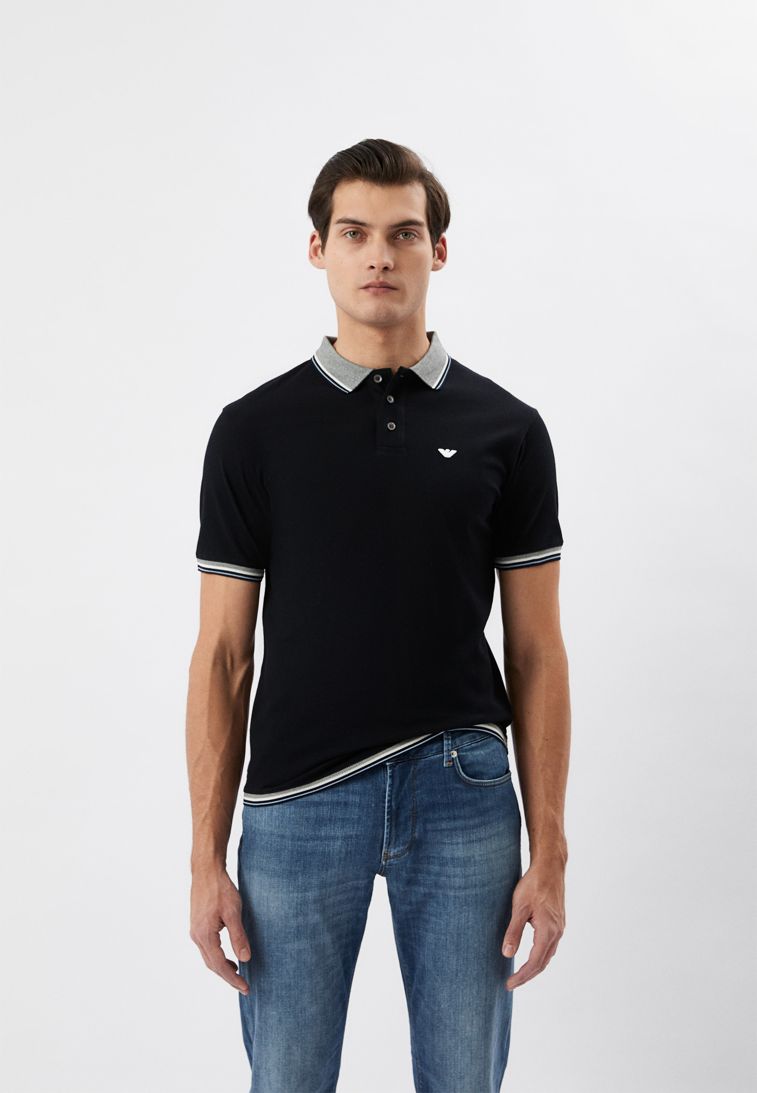 Поло Emporio Armani, цвет: черный, RTLACJ625701 — купить в интернет ...