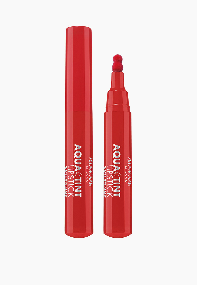 Тинт для губ Deborah AQUA TINT LIPSTICK, водостойкий, тон 04 красный, 2 ...