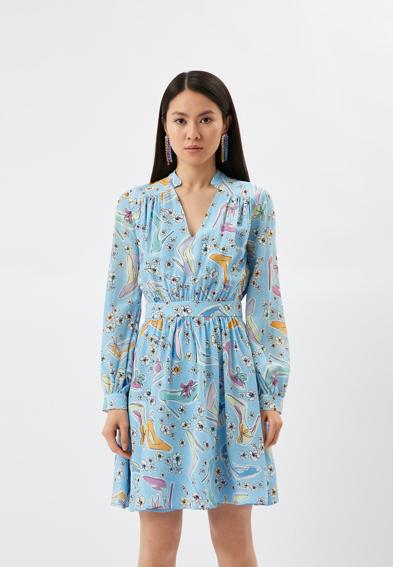 Платье Boutique Moschino, цвет: голубой, RTLACJ974101 — купить в ...