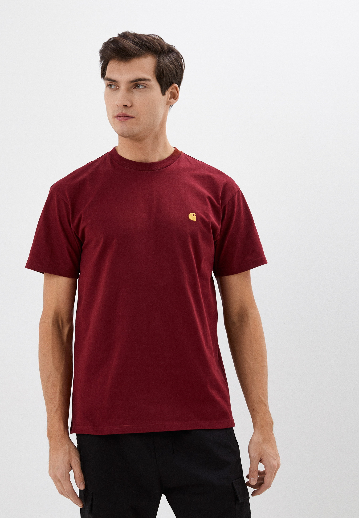 Футболка Carhartt WIP, цвет: бордовый, RTLACK406701 — купить в интернет ...