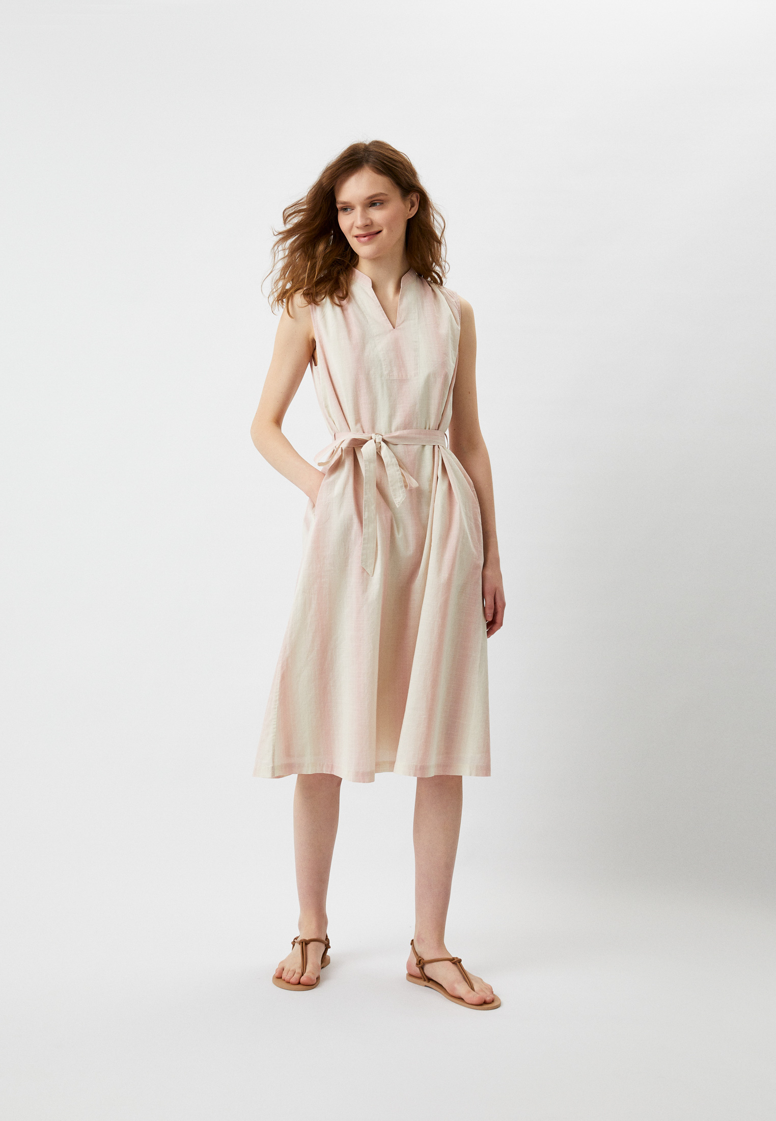 Платье UNIQLO из хлопка, цвет: розовый, RTLACK431201 — купить в ...