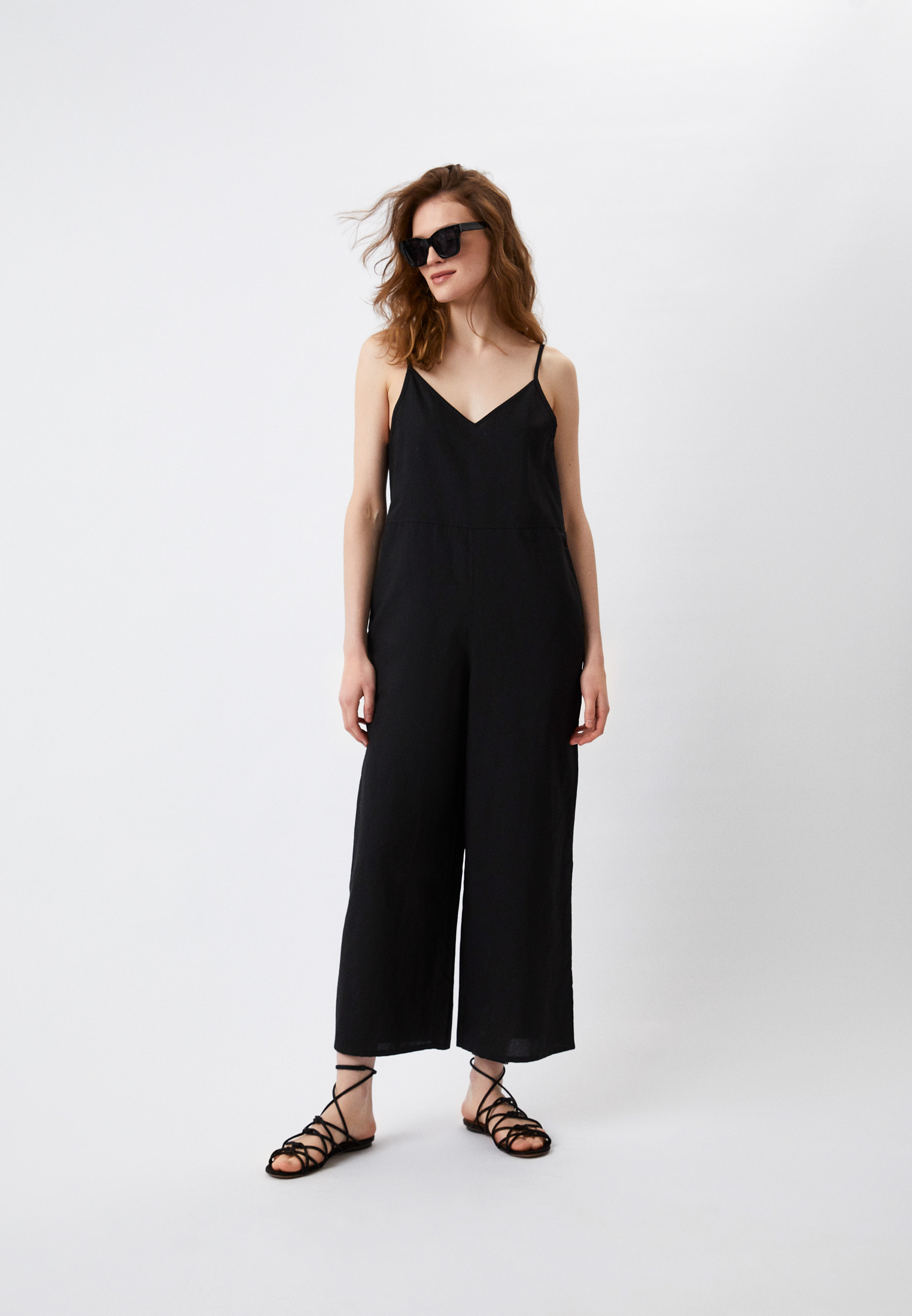 Комбинезон UNIQLO из смесового льна, цвет: черный, RTLACK480601 ...