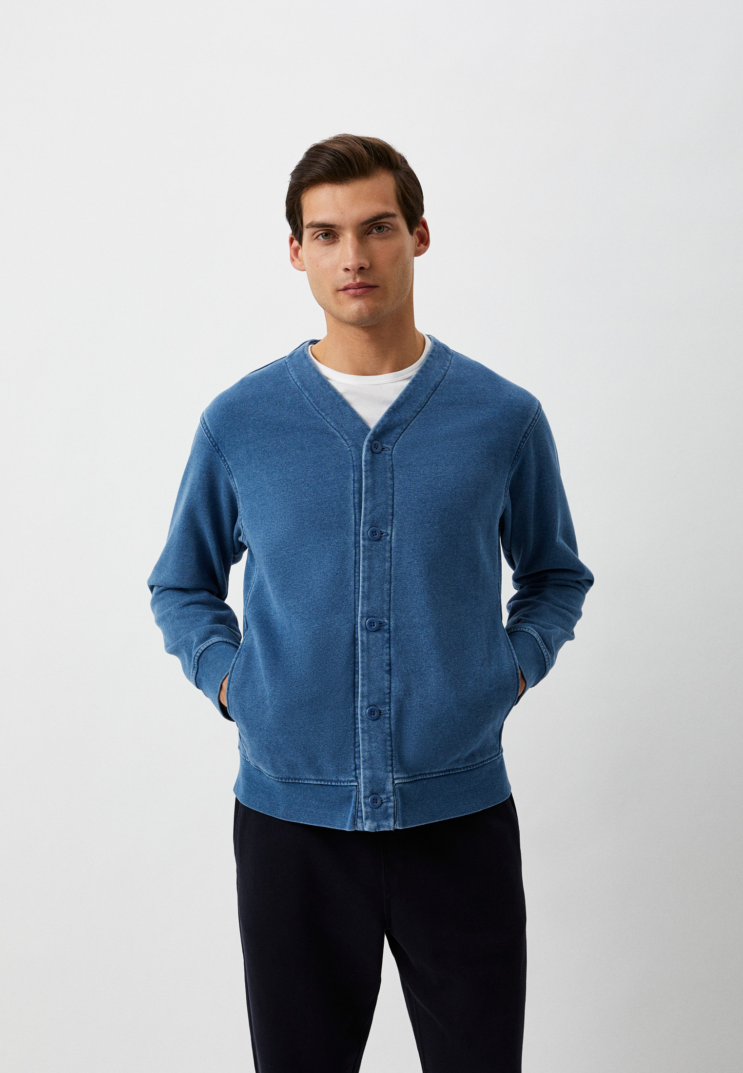 Кардиган UNIQLO спортивный, цвет: голубой, RTLACK558201 — купить в ...