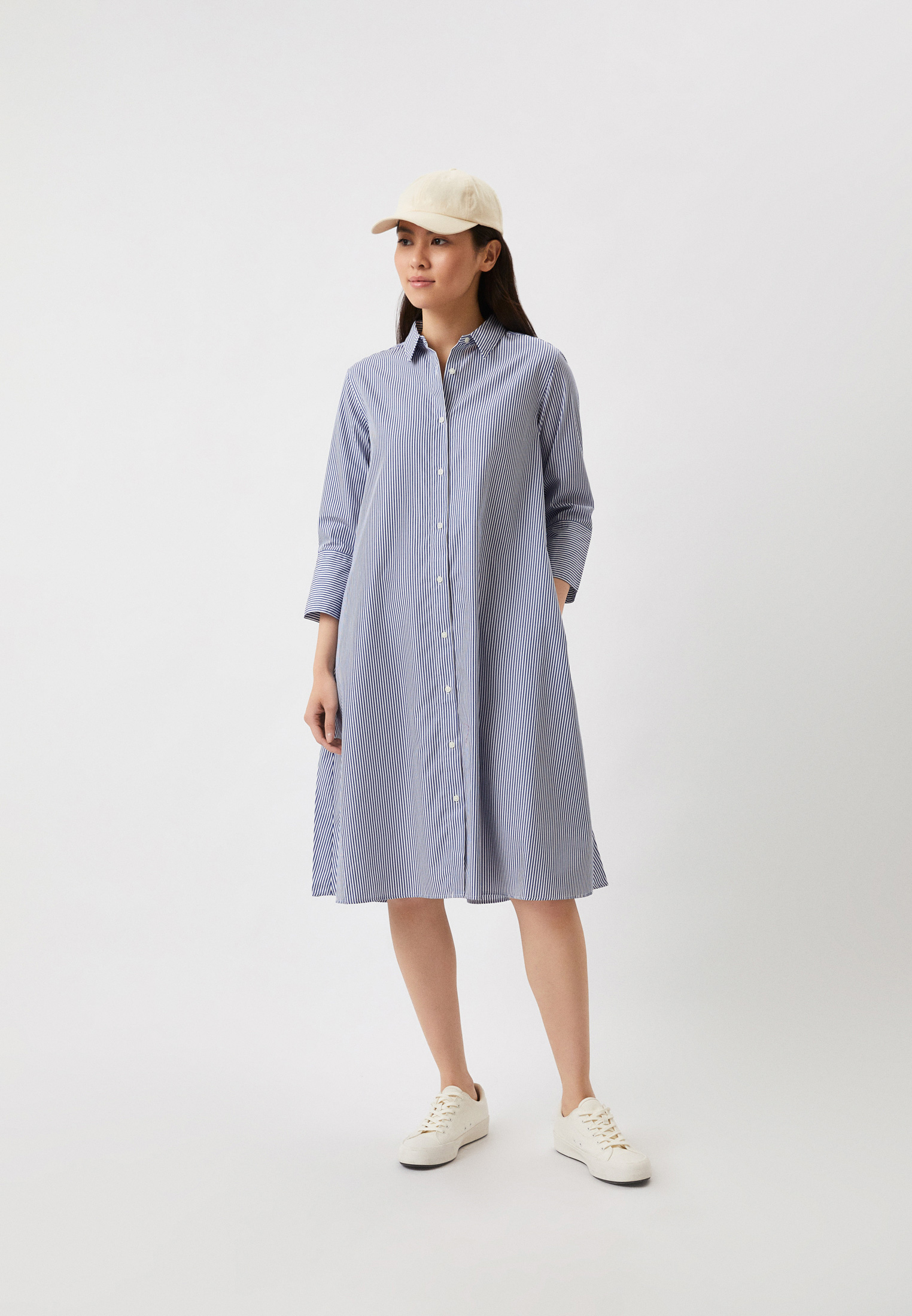 Платье UNIQLO из экстратонкого хлопка, цвет: синий, RTLACK566501 ...