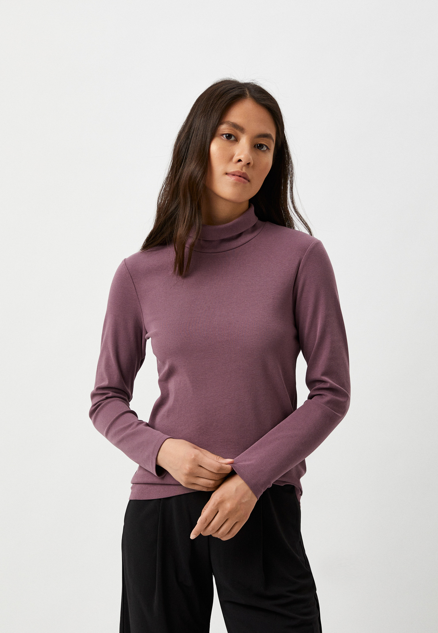 Водолазка UNIQLO из хлопка, цвет: фиолетовый, RTLACK673701 — купить в ...