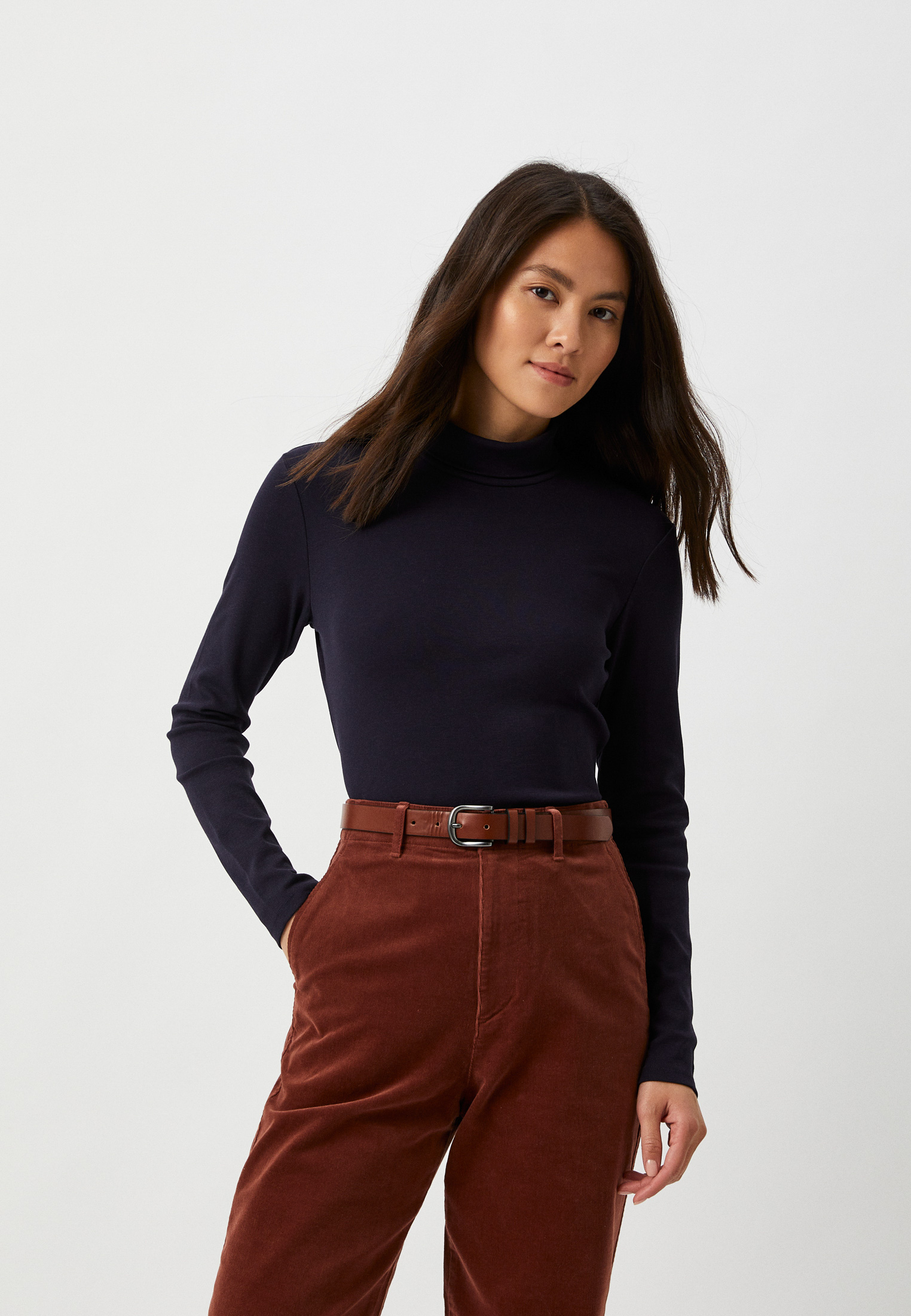 Водолазка UNIQLO из хлопка, цвет: синий, RTLACK673901 — купить в ...