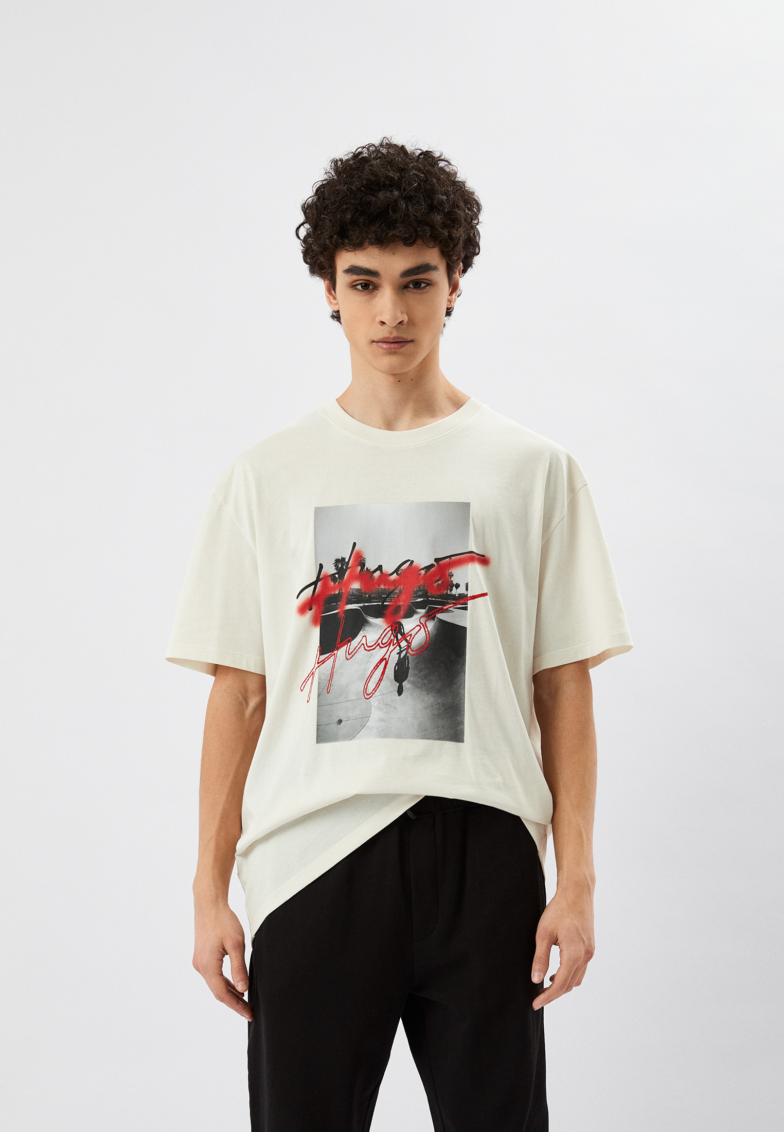 Футболка Hugo, цвет: бежевый, RTLACL052301 — купить в интернет-магазине ...