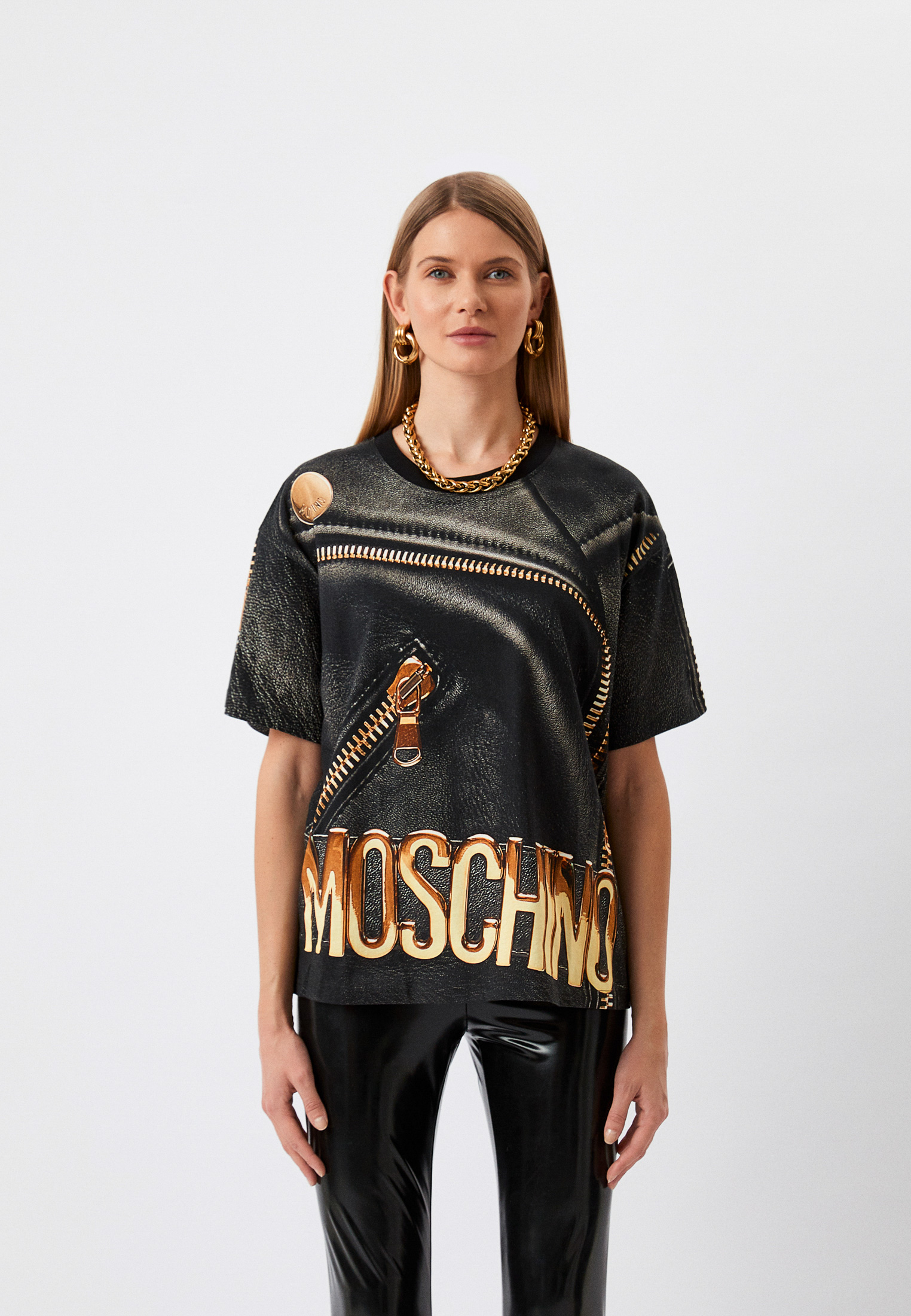 Футболка Moschino, цвет: черный, RTLACL112801 — купить в интернет ...