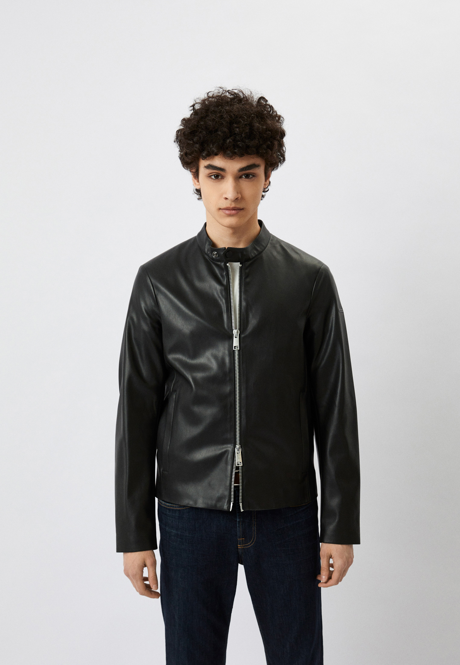Куртка кожаная Armani Exchange, цвет: черный, RTLAAD059902 — купить в ...