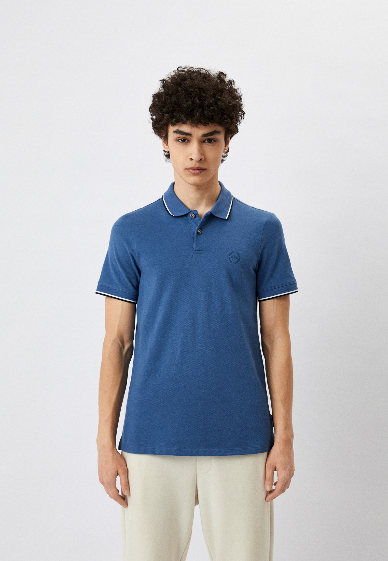 Поло Armani Exchange, цвет: синий, RTLACL177401 — купить в интернет ...