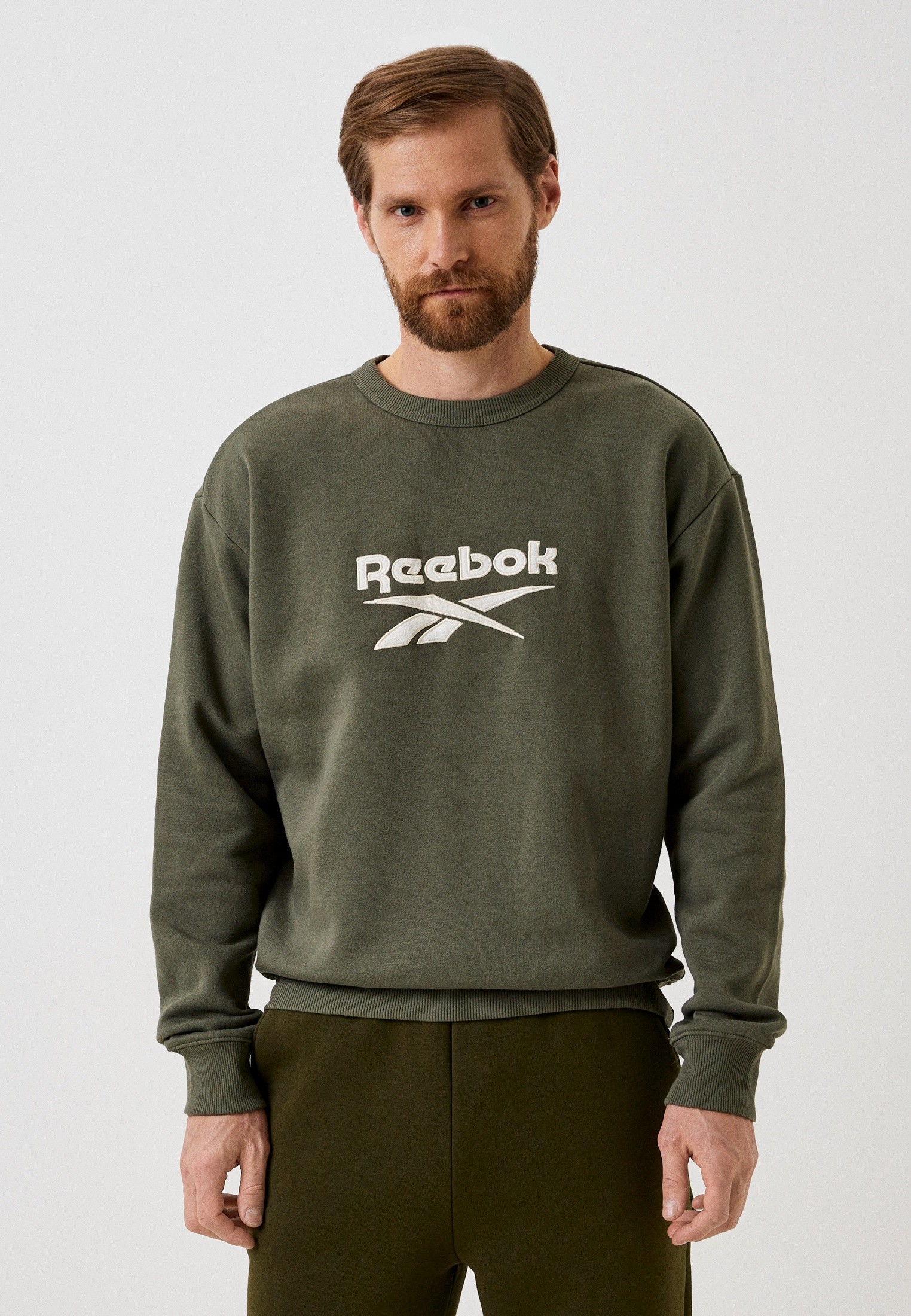 Свитшот Reebok CL CORD FLC CREW, цвет: хаки, RTLACL756301 — купить в ...